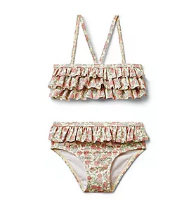 Recycled Ditsy Floral Ruffle 2-Piece Swimsuit