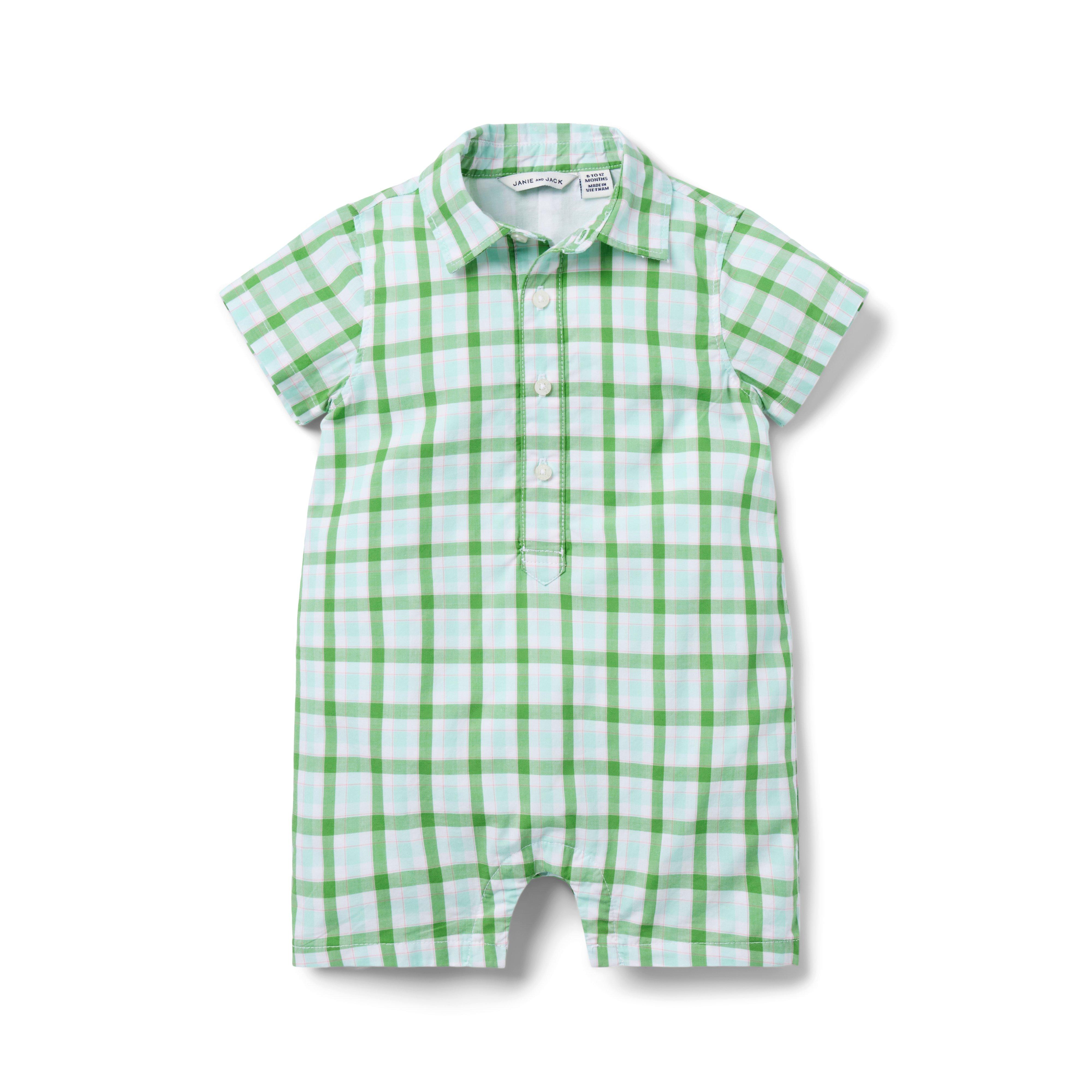 Baby Gingham Polo Romper image number 0