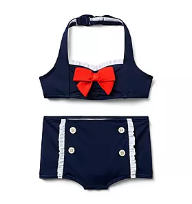 Recycled Bow Halter 2-Piece Swimsuit