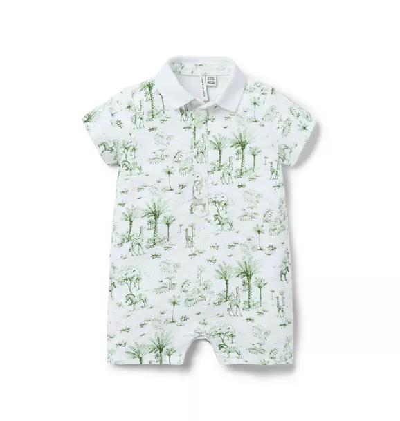 Baby Tropical Toile Polo Romper  image number 0