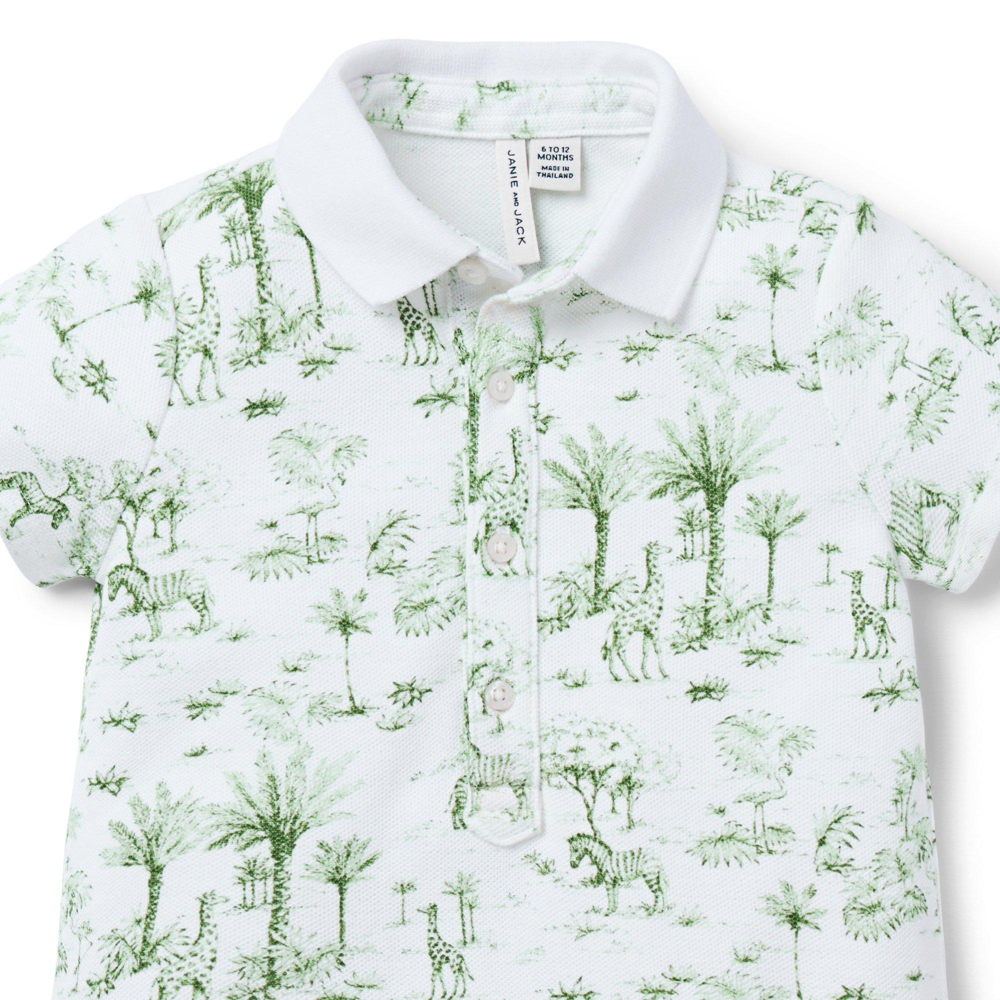 Baby Tropical Toile Polo Romper  image number 2