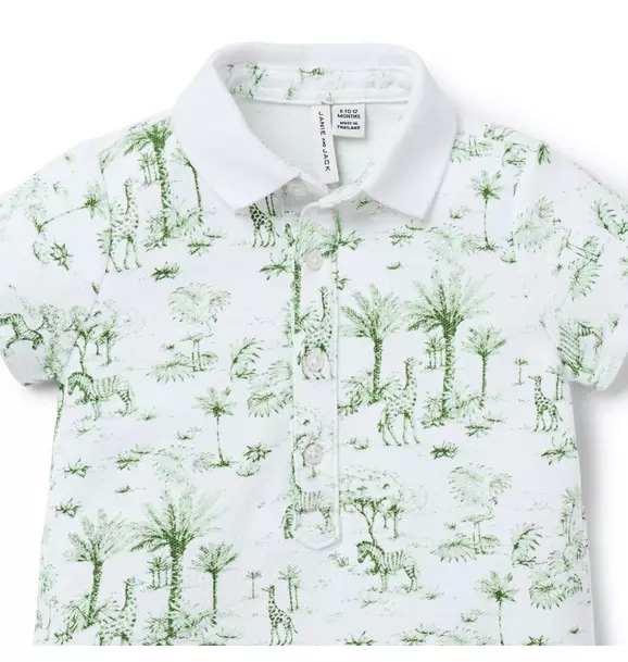 Baby Tropical Toile Polo Romper  image number 2