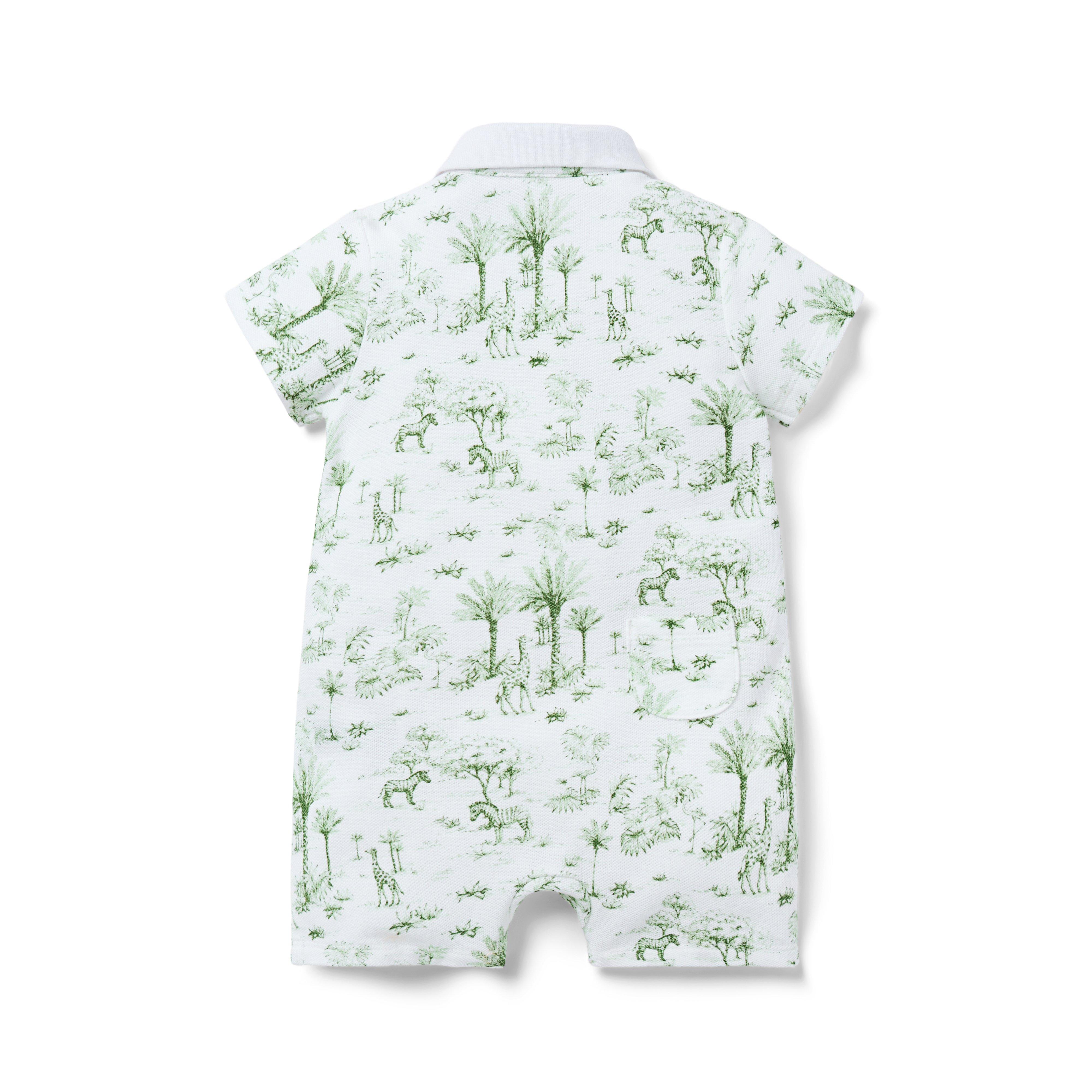 Baby Tropical Toile Polo Romper  image number 1