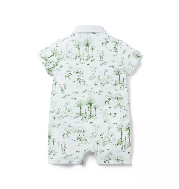 Baby Tropical Toile Polo Romper  image number 1