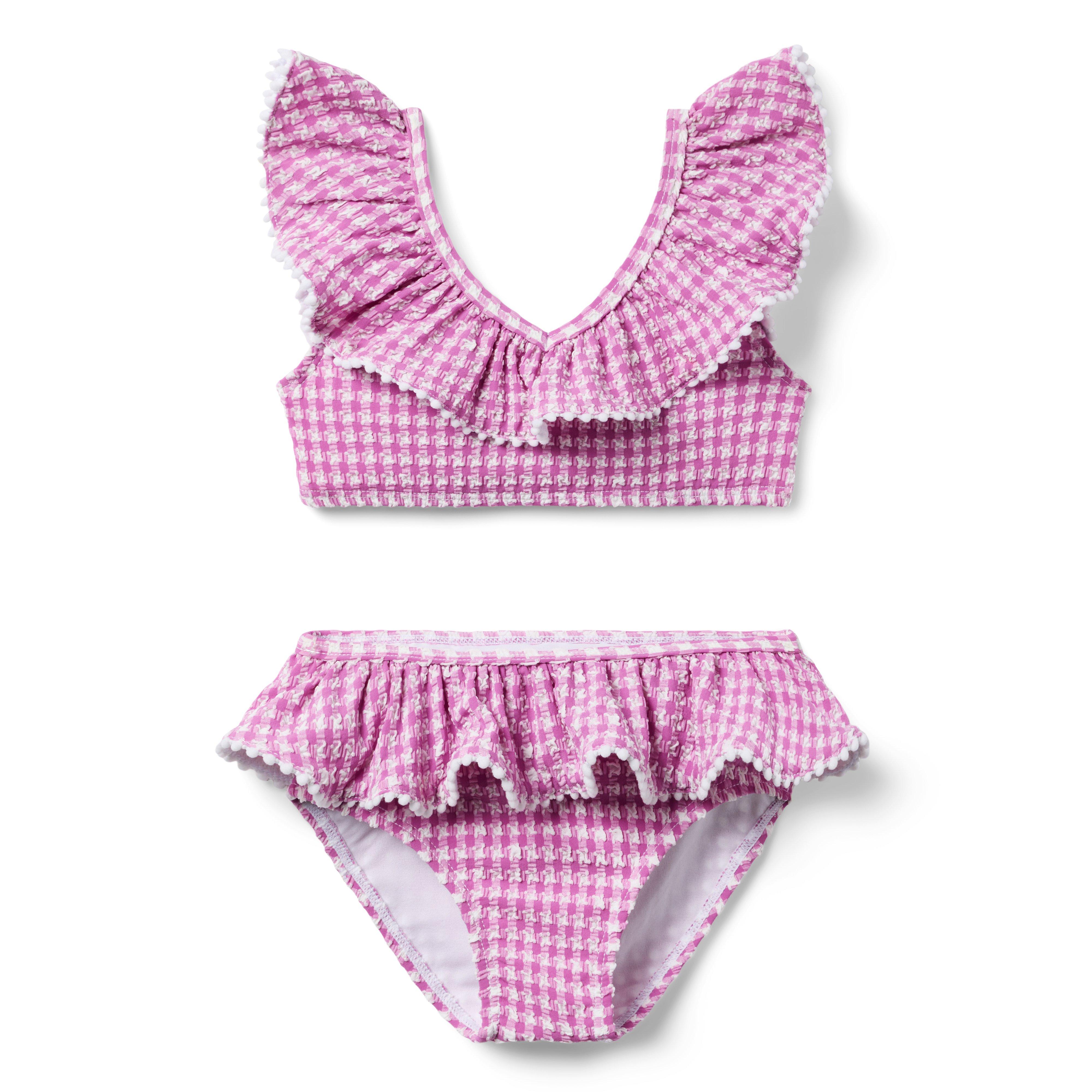Recycled Gingham Ruffle 2-Piece Swimsuit image number 0