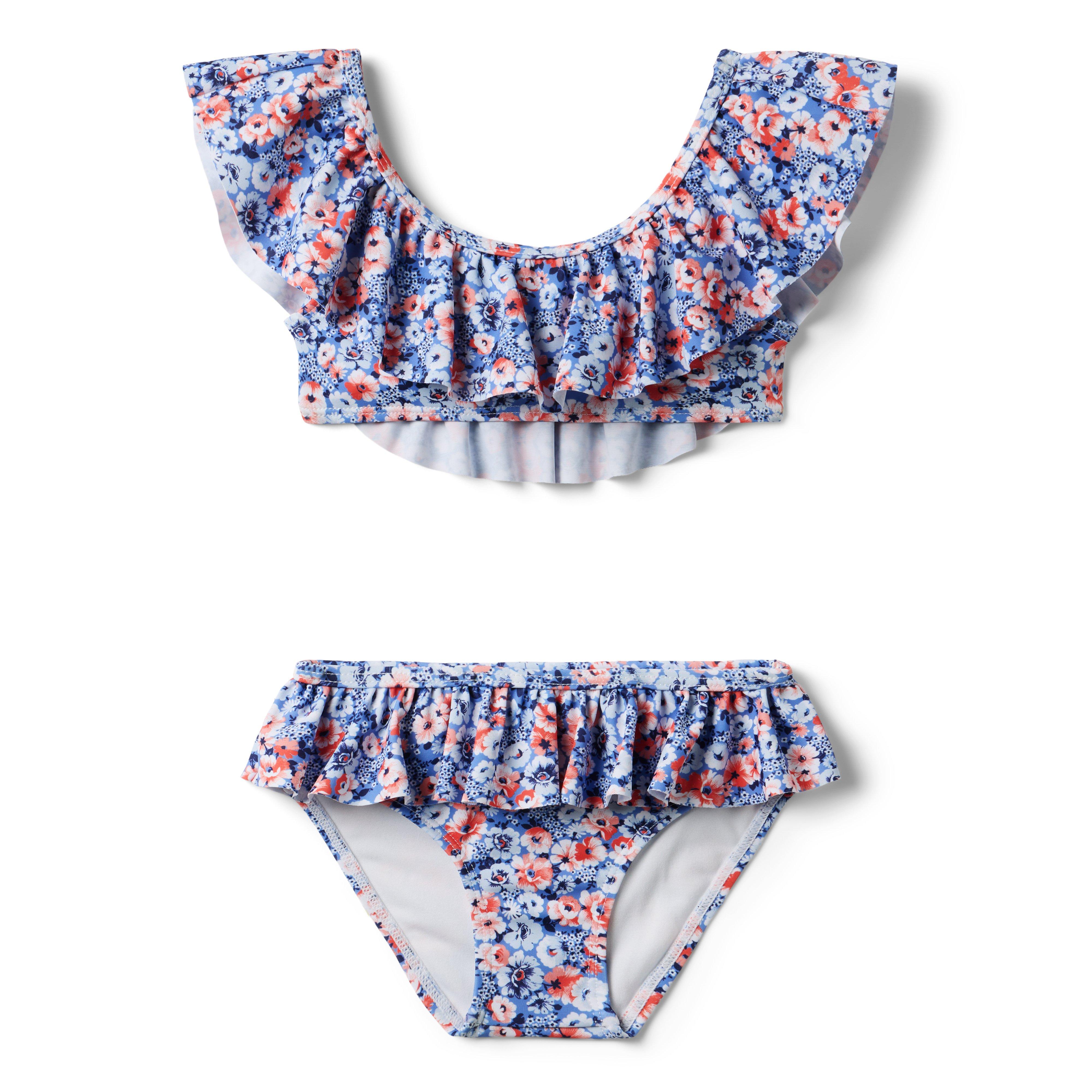 Recycled Floral Ruffle 2-Piece Swimsuit