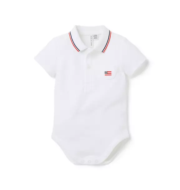 Baby Flag Icon Polo Bodysuit image number 0