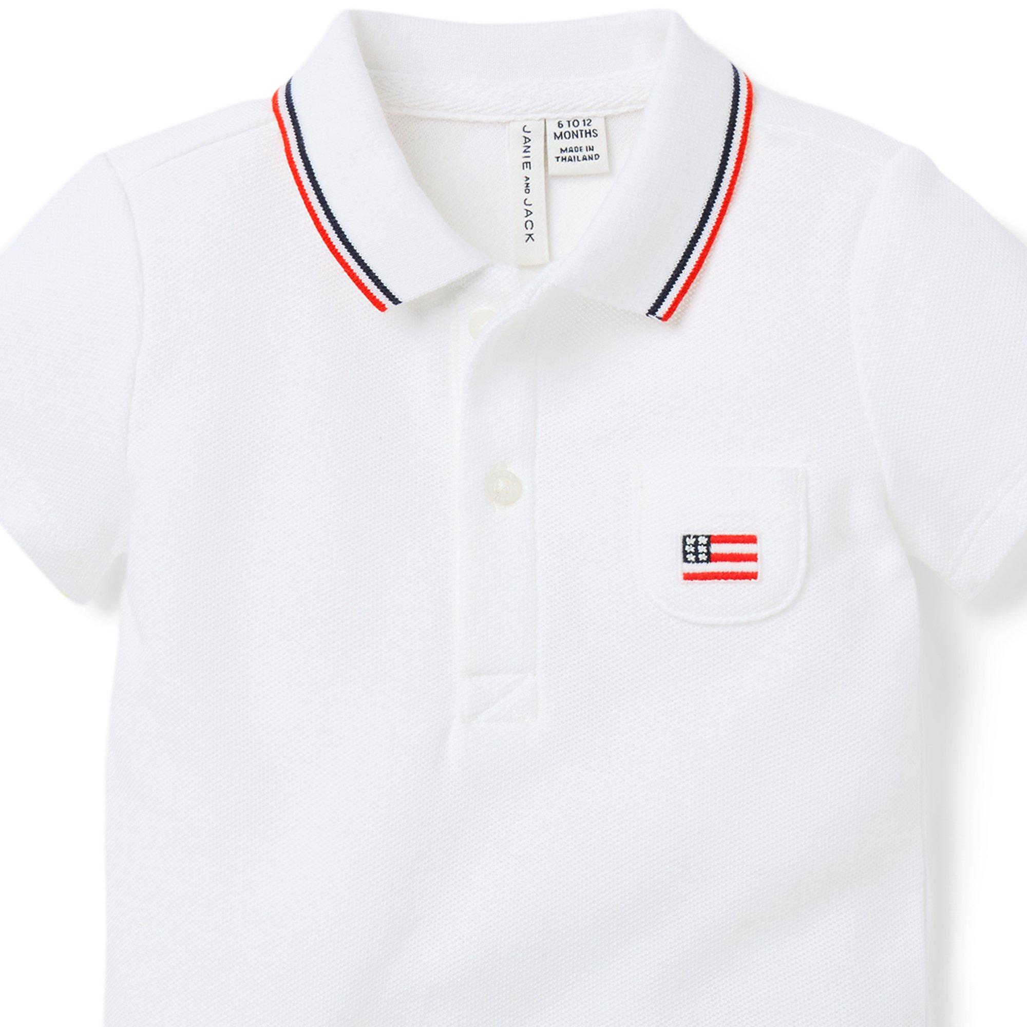 Baby Flag Icon Polo Bodysuit image number 2