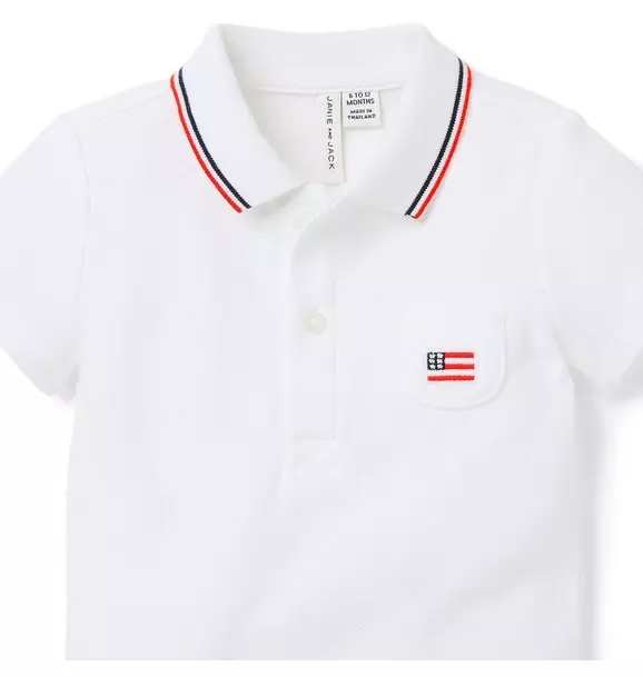 Baby Flag Icon Polo Bodysuit image number 2