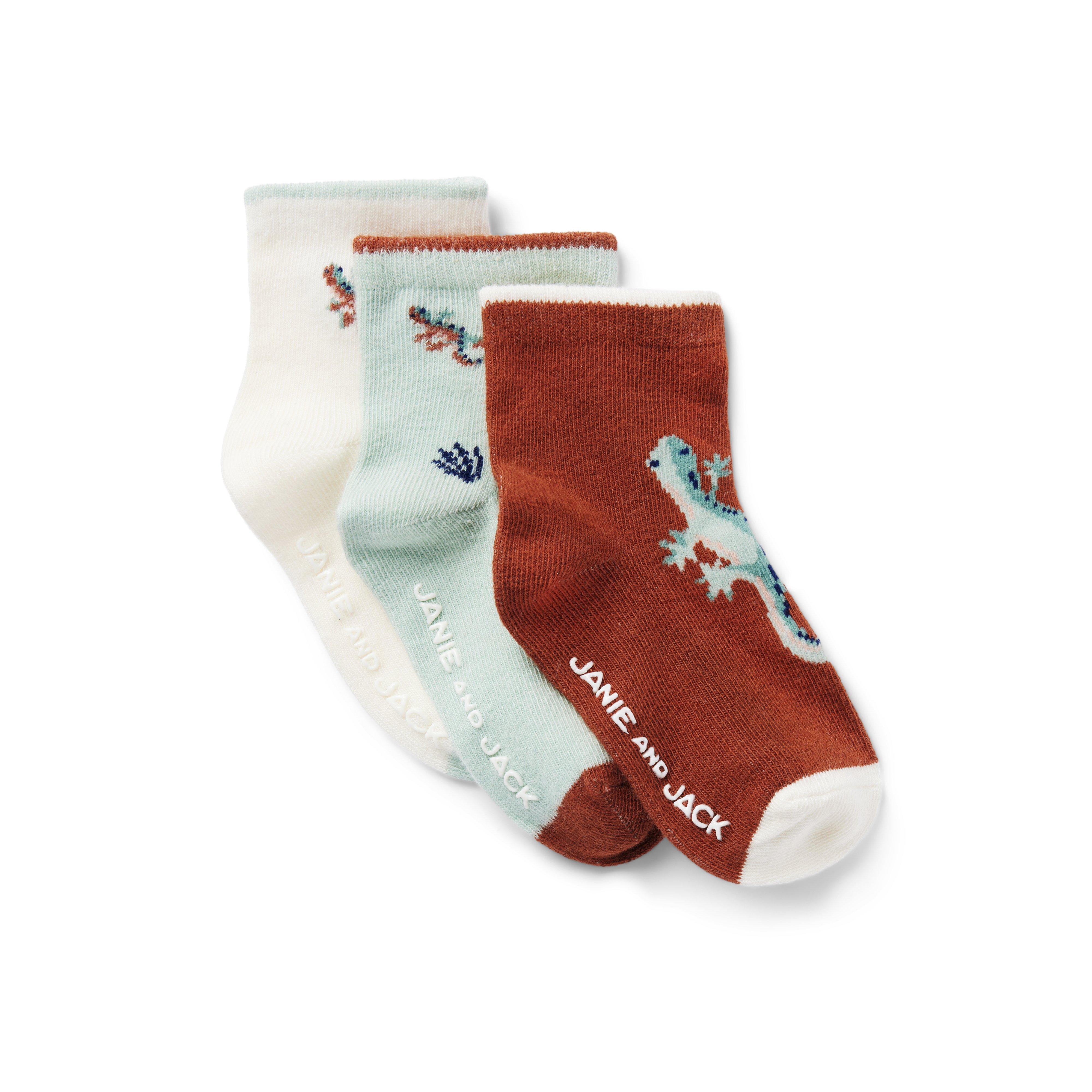 Newborn Mint Green, Light Brick, Cream Baby Desert Sock 3Pack by Janie