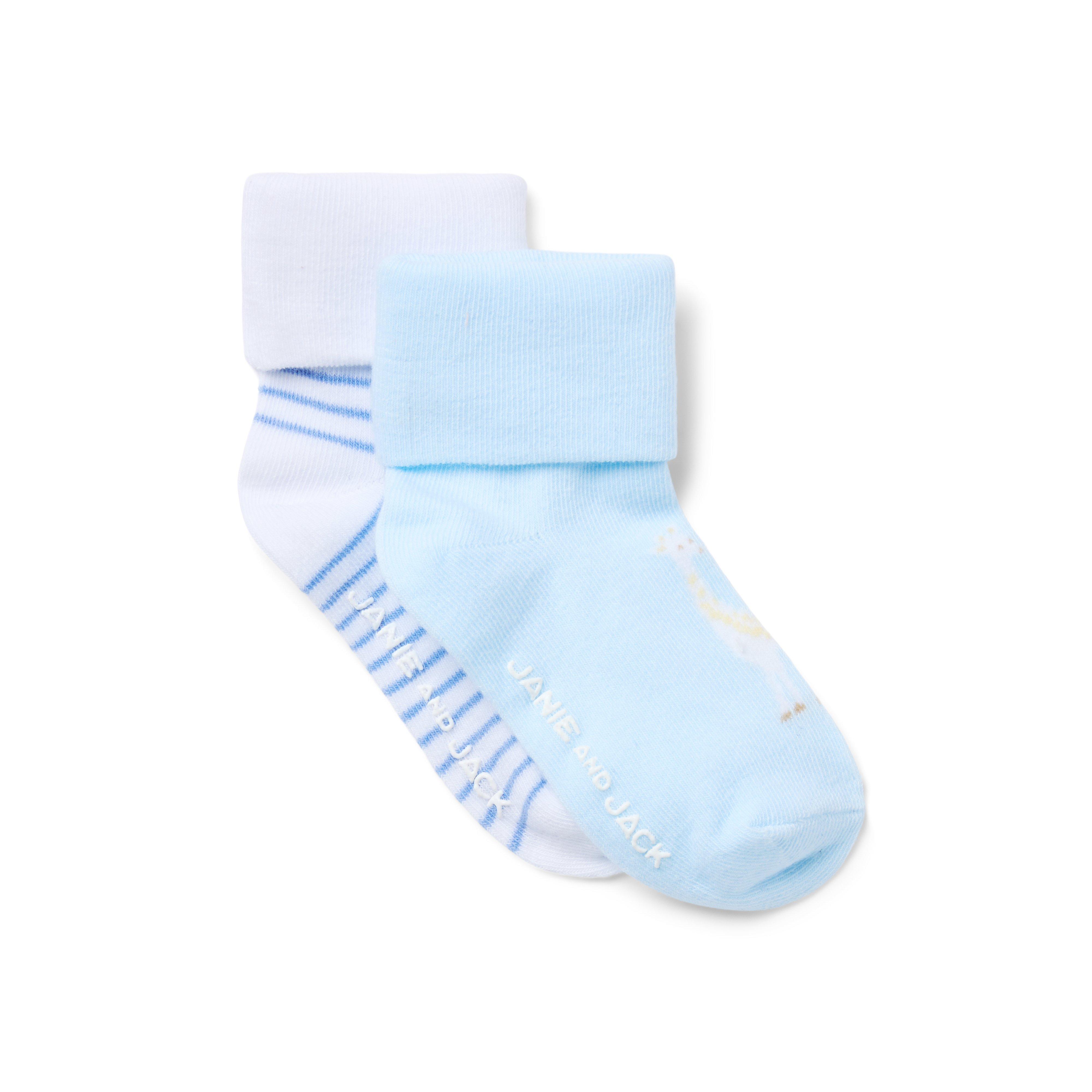 Baby Stripe And Giraffe Sock 2-Pack image number 0