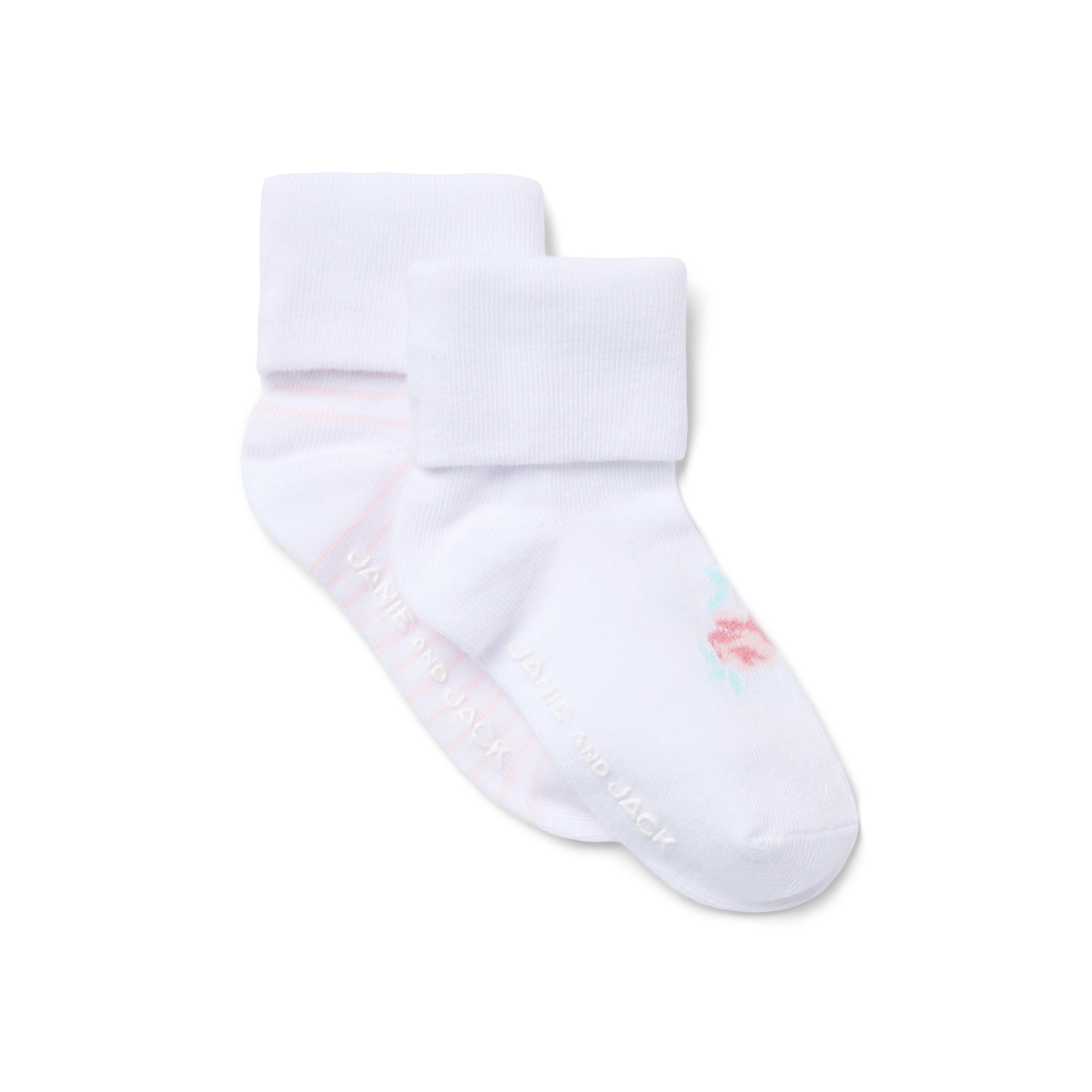 Baby Stripe And Flower Sock 2-Pack