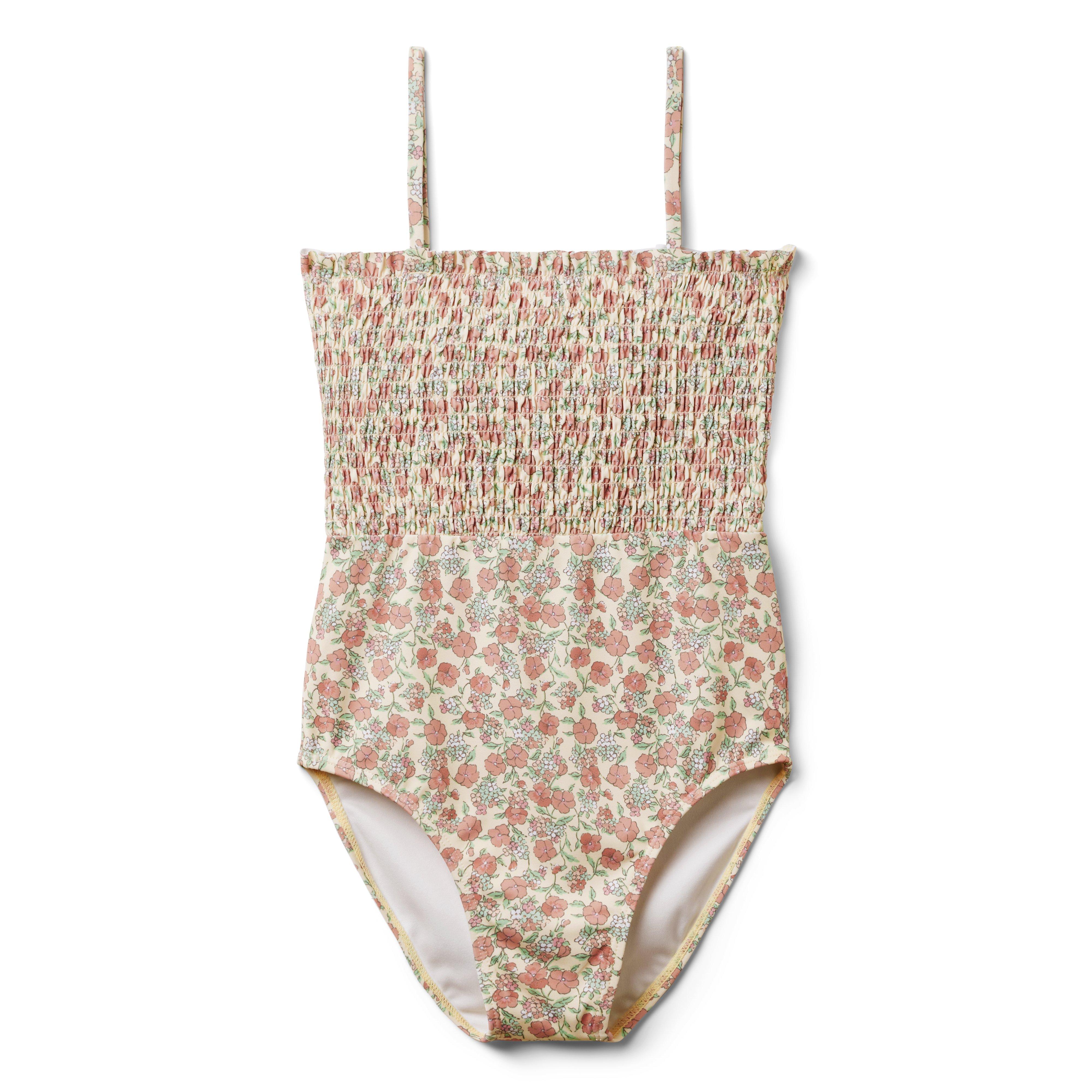 Recycled Ditsy Floral Smocked Swimsuit