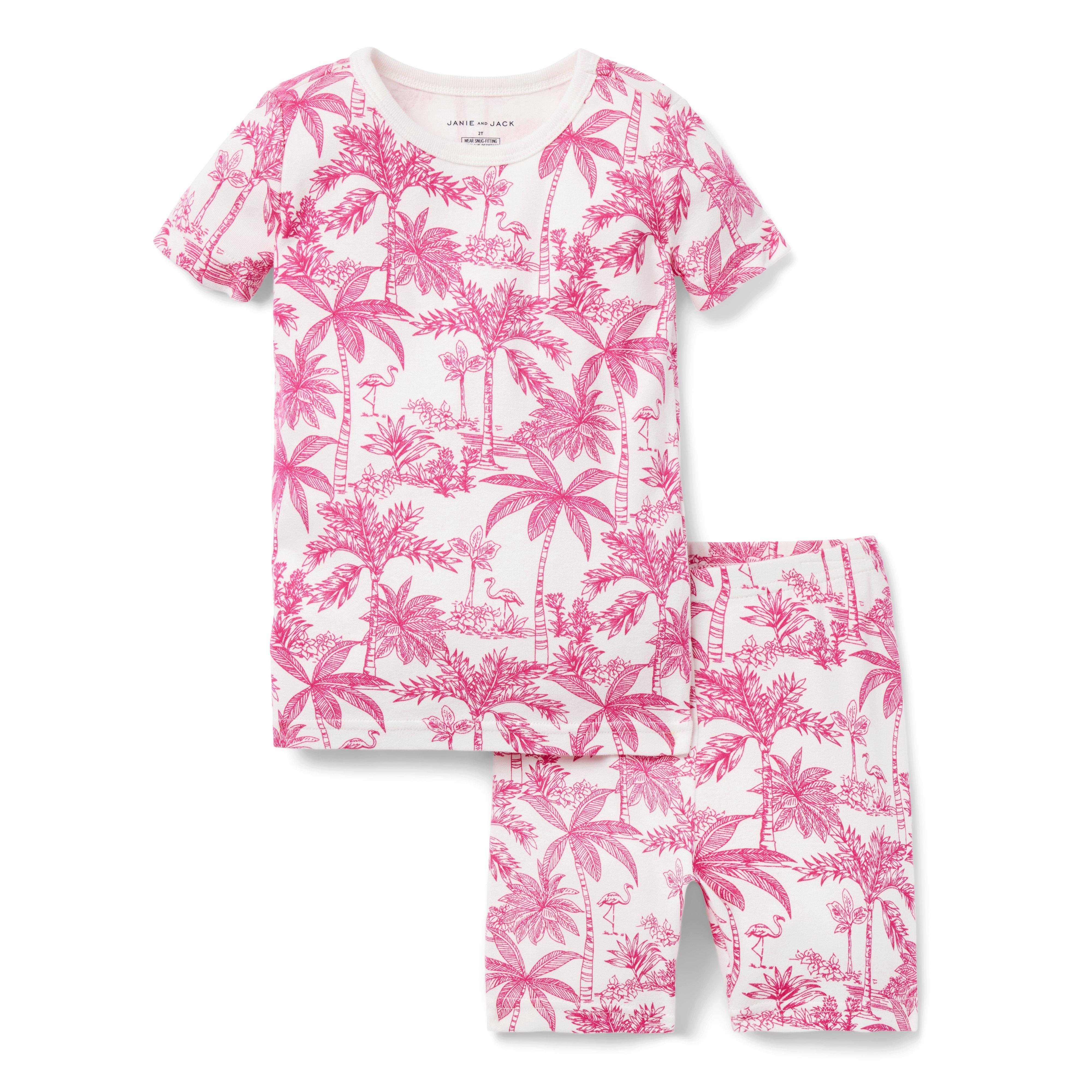 Good Night Compostable Pajama In Flamingo Toile