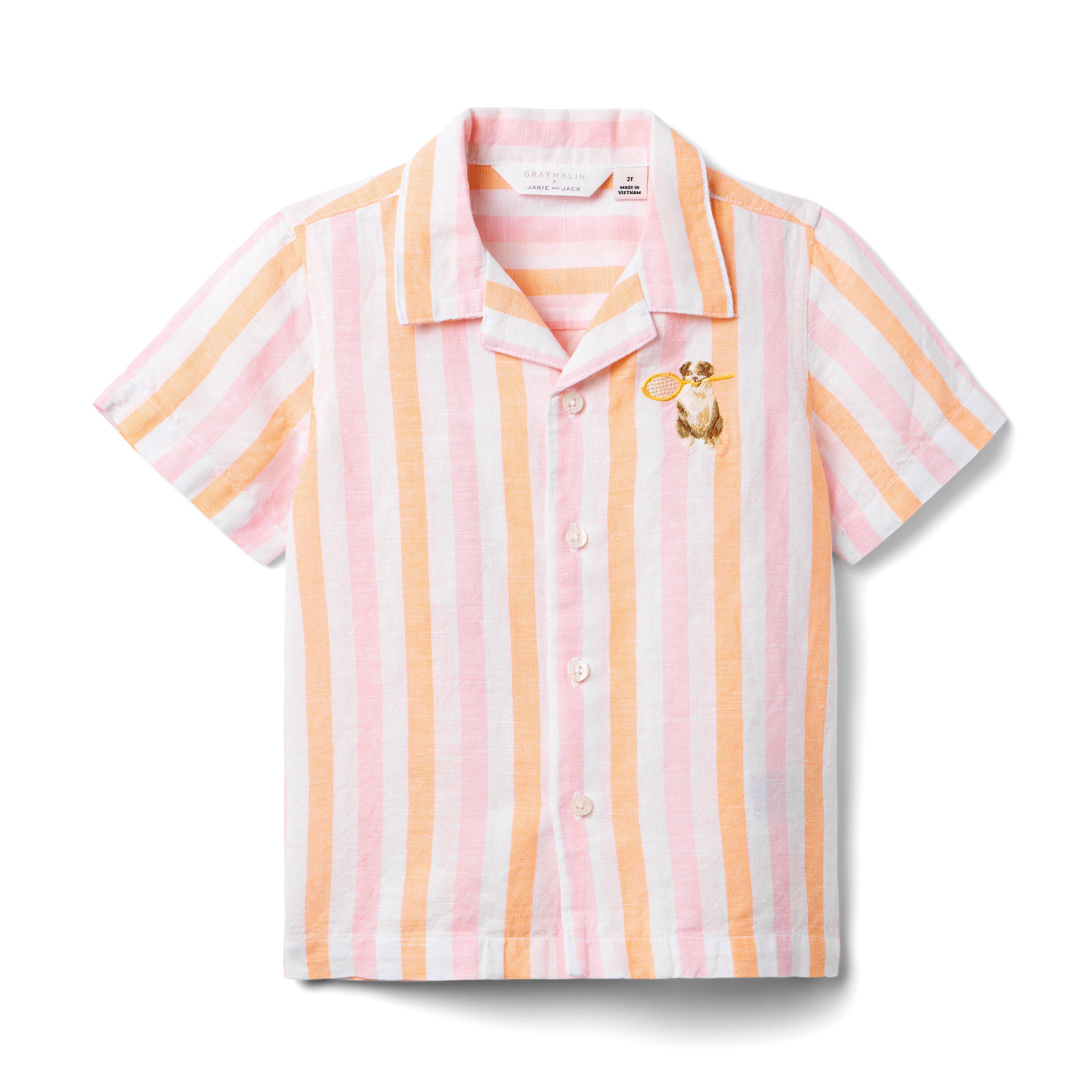 Gray Malin Striped Dog Cabana Shirt image number 0