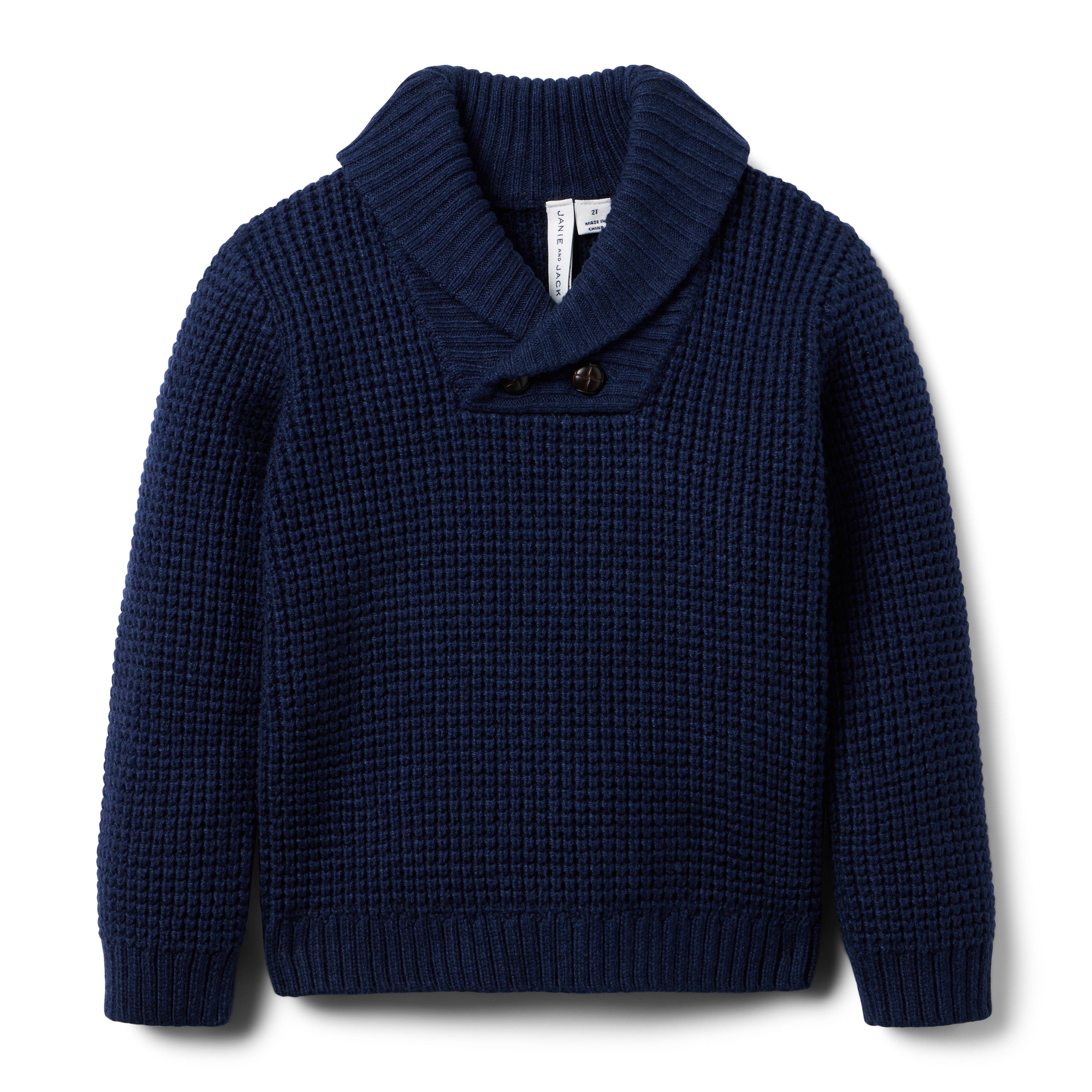 Boy Merchant Marine Textured Shawl Collar Sweater by Janie and Jack