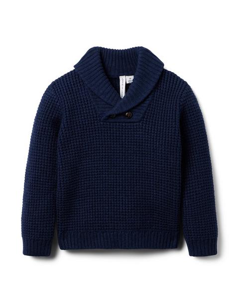 Textured Shawl Collar Sweater