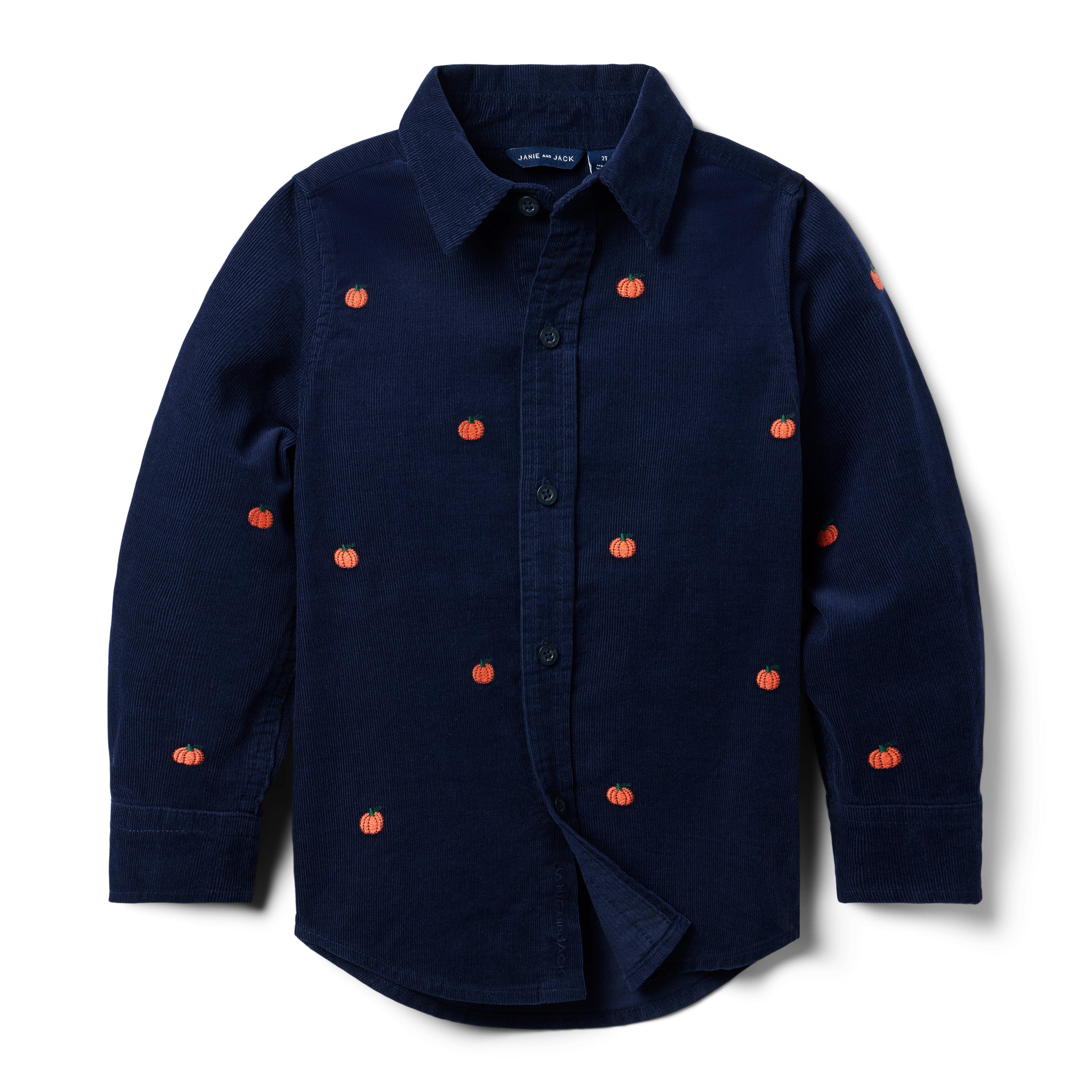 Embroidered Pumpkin Corduroy Shirt  image number 0