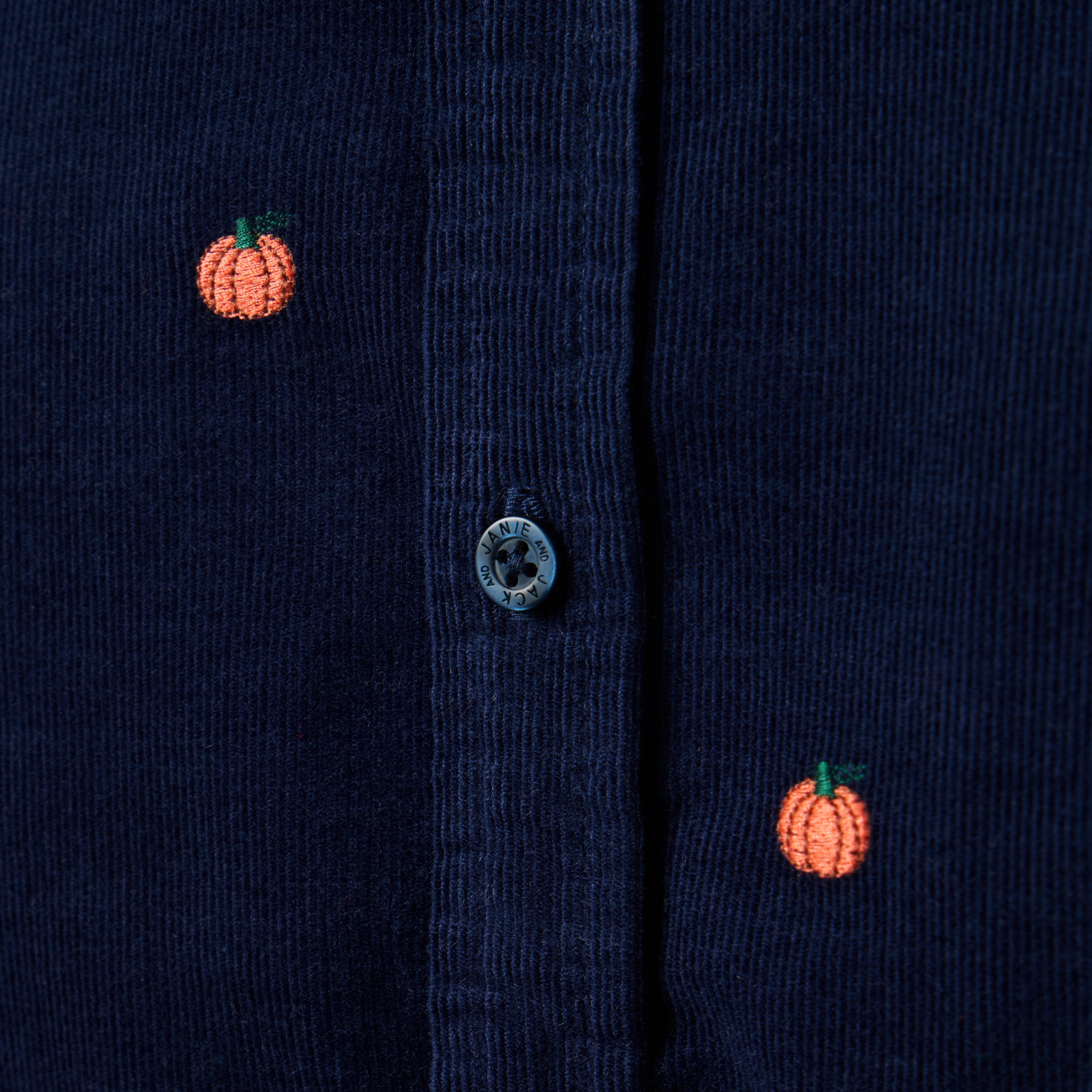 Embroidered Pumpkin Corduroy Shirt  image number 1