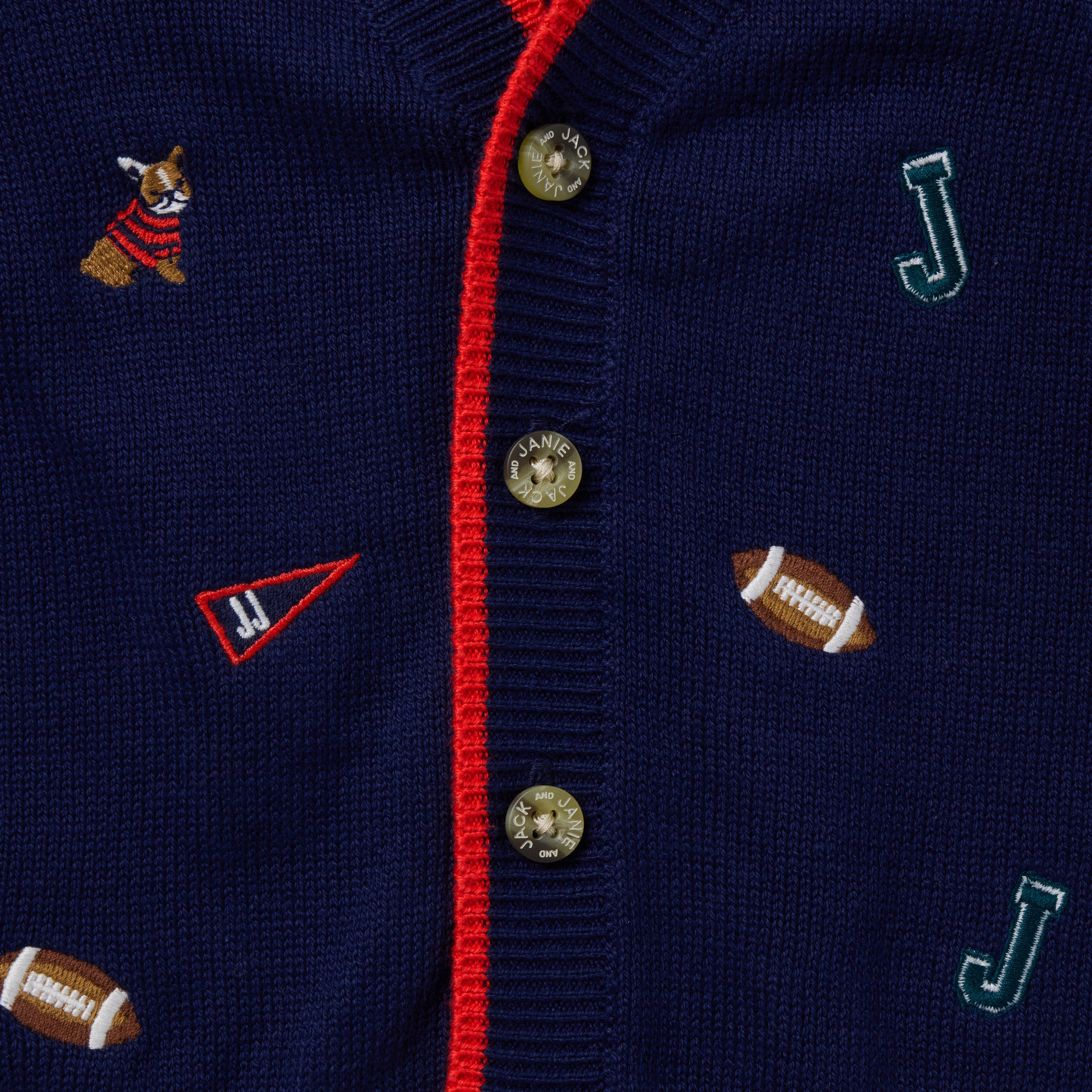 Baby Embroidered Varsity Cardigan image number 2