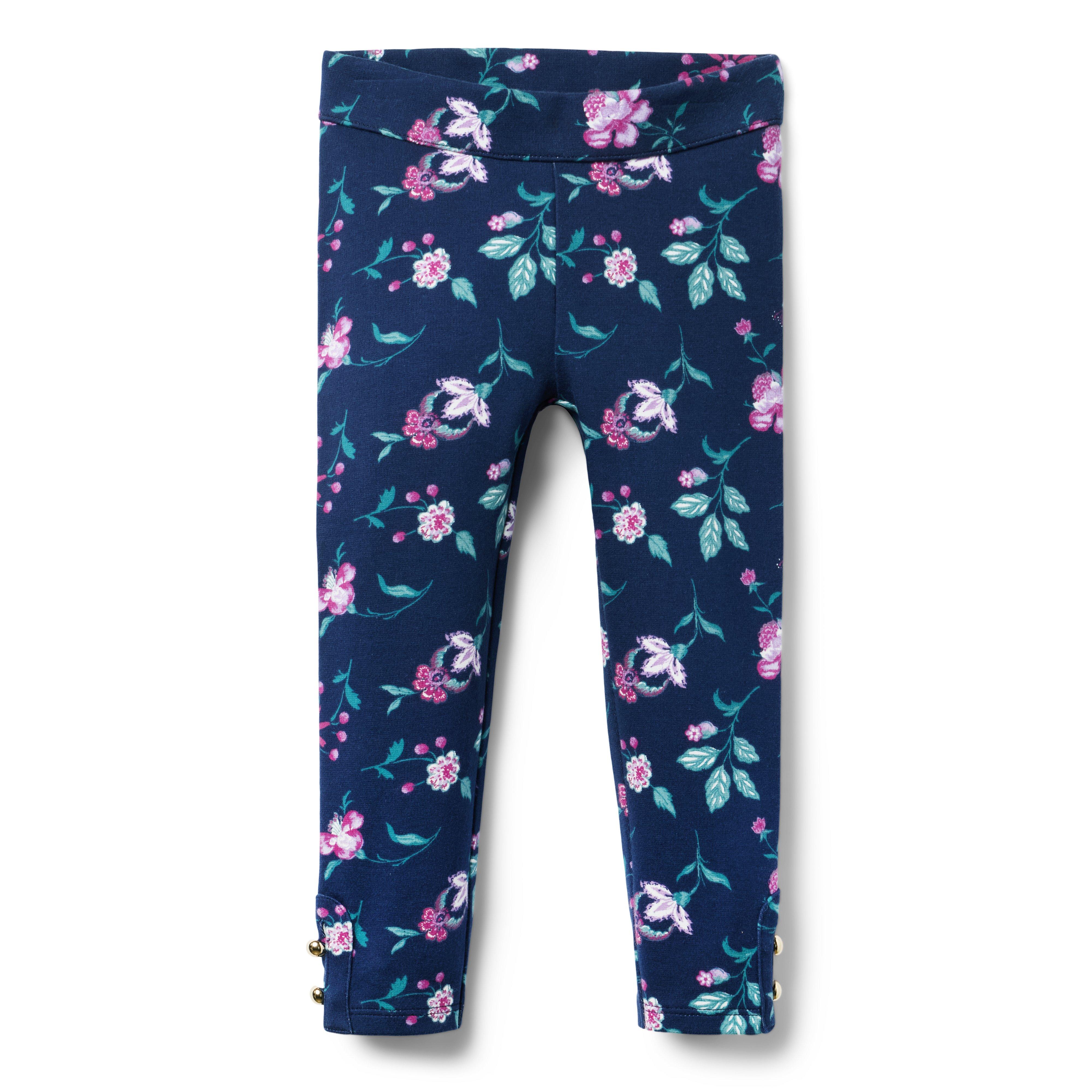 Floral Button Cuff Ponte Pant