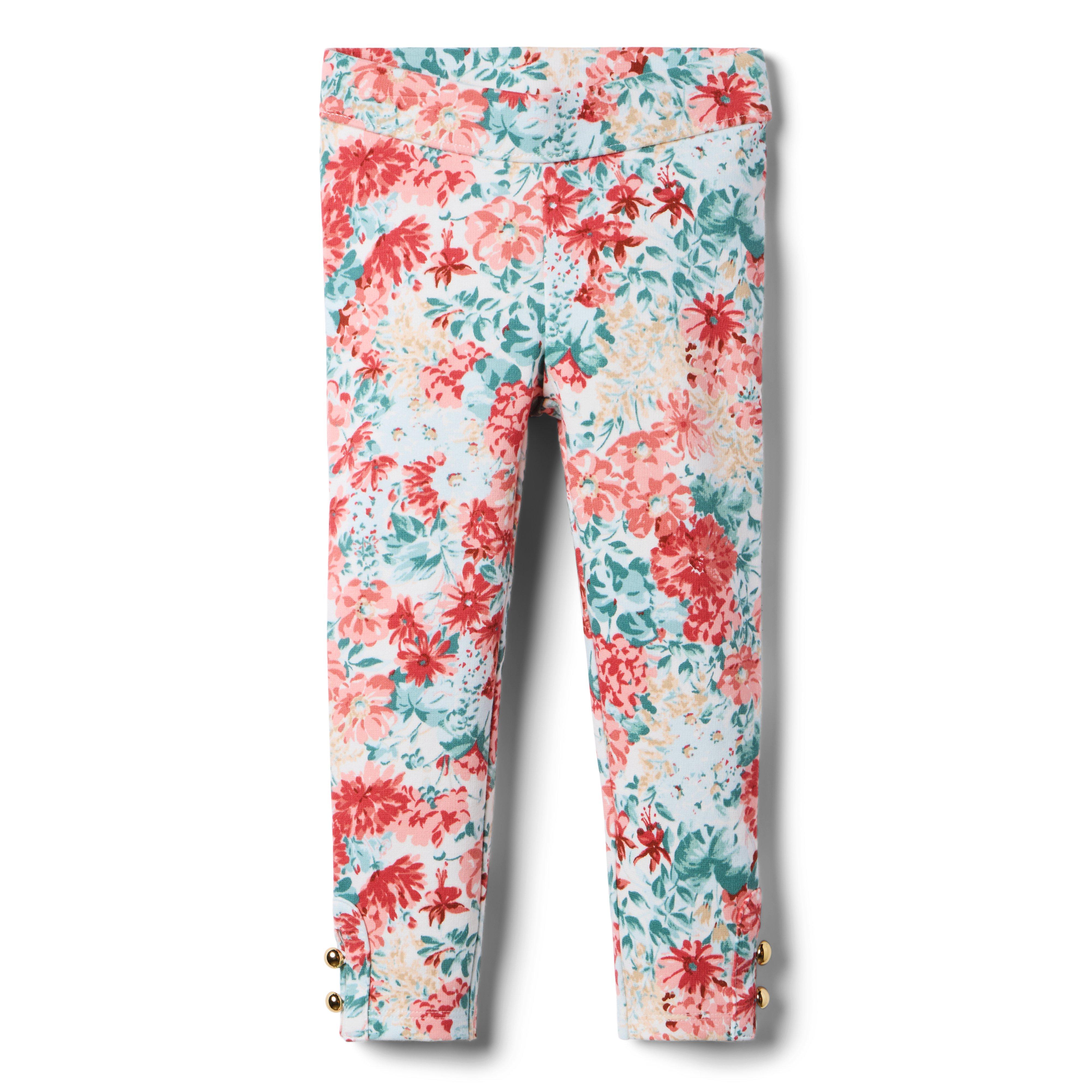 Floral Button Cuff Ponte Pant