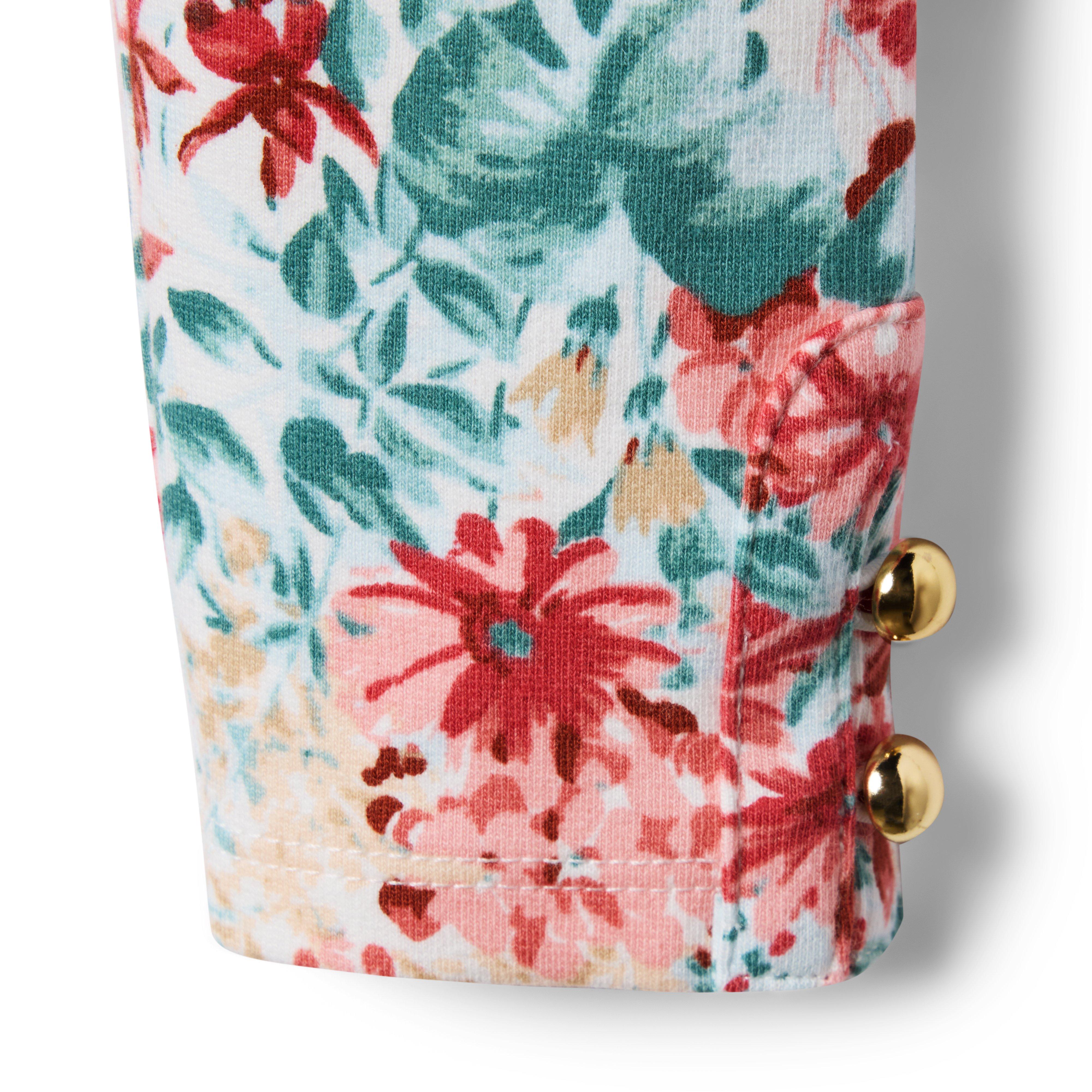 Floral Button Cuff Ponte Pant image number 1