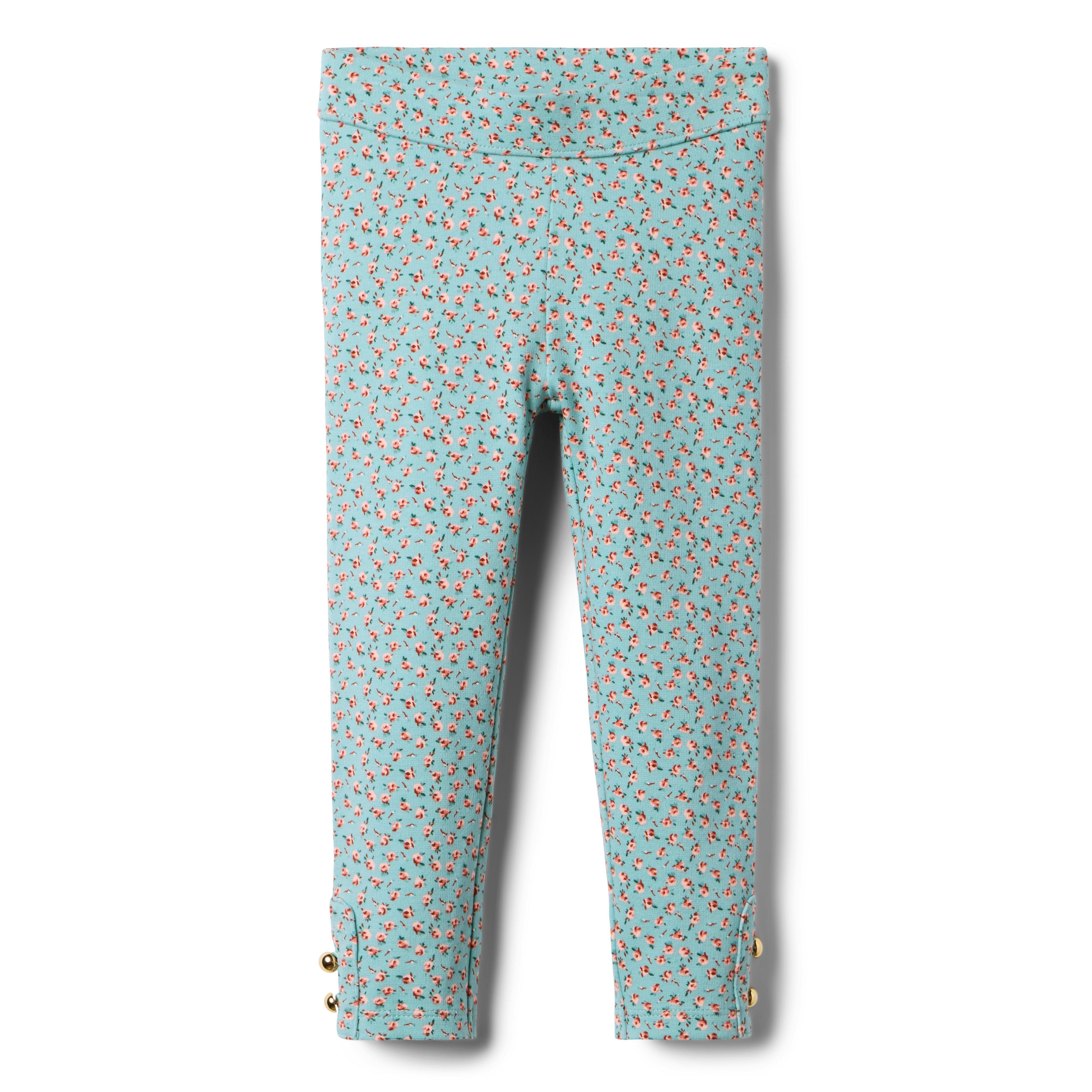 Ditsy Floral Button Cuff Ponte Pant