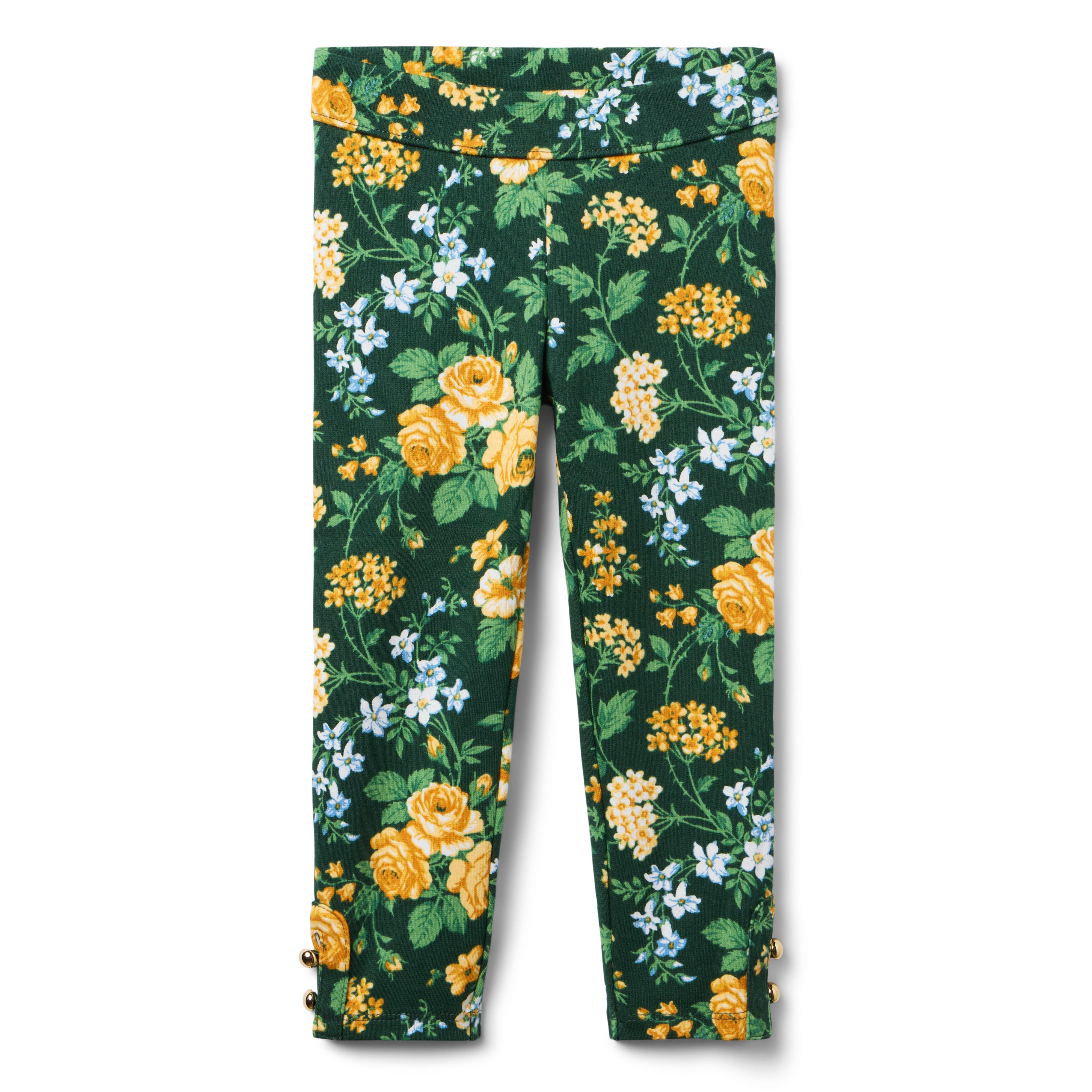 Floral Button Cuff Ponte Pant