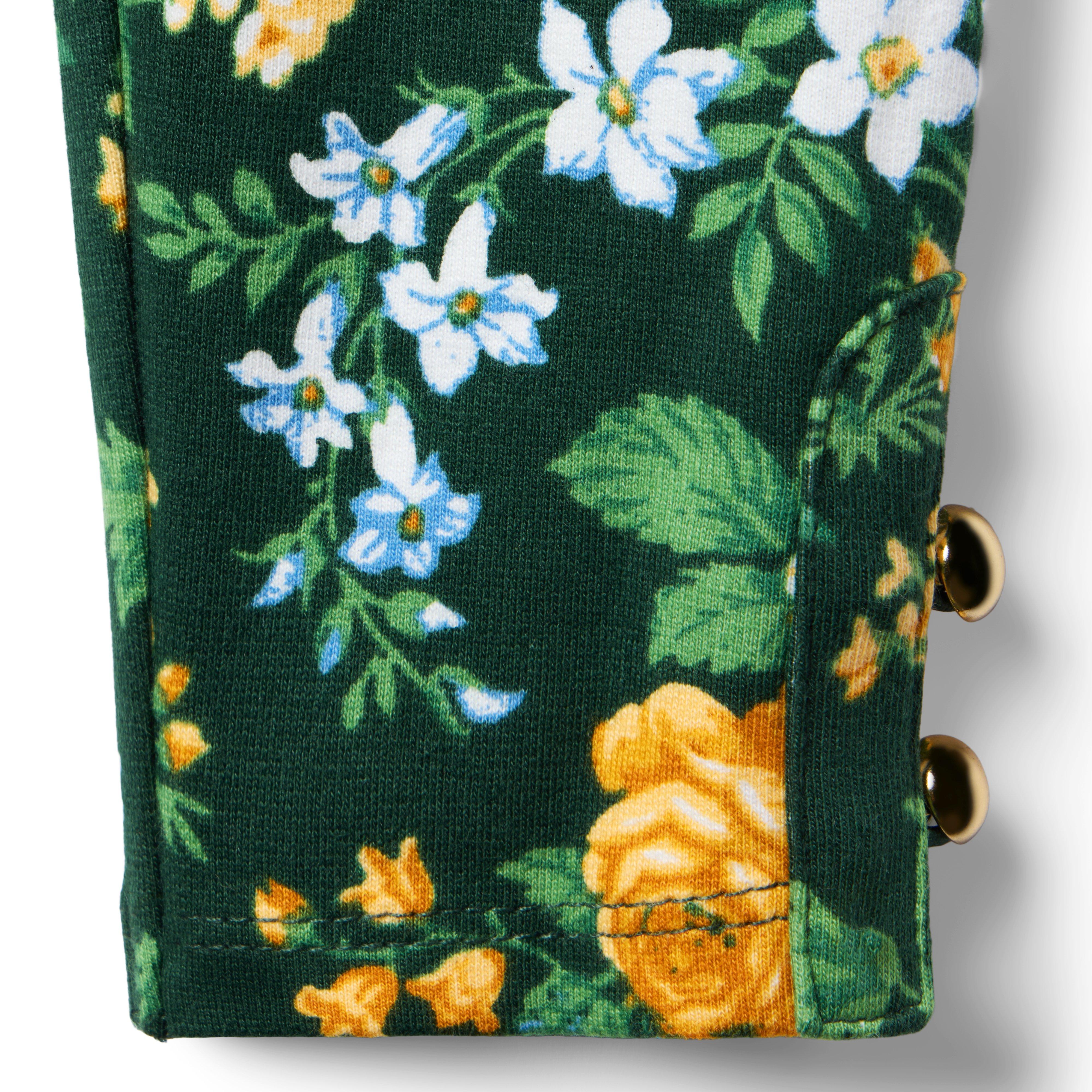 Floral Button Cuff Ponte Pant image number 1