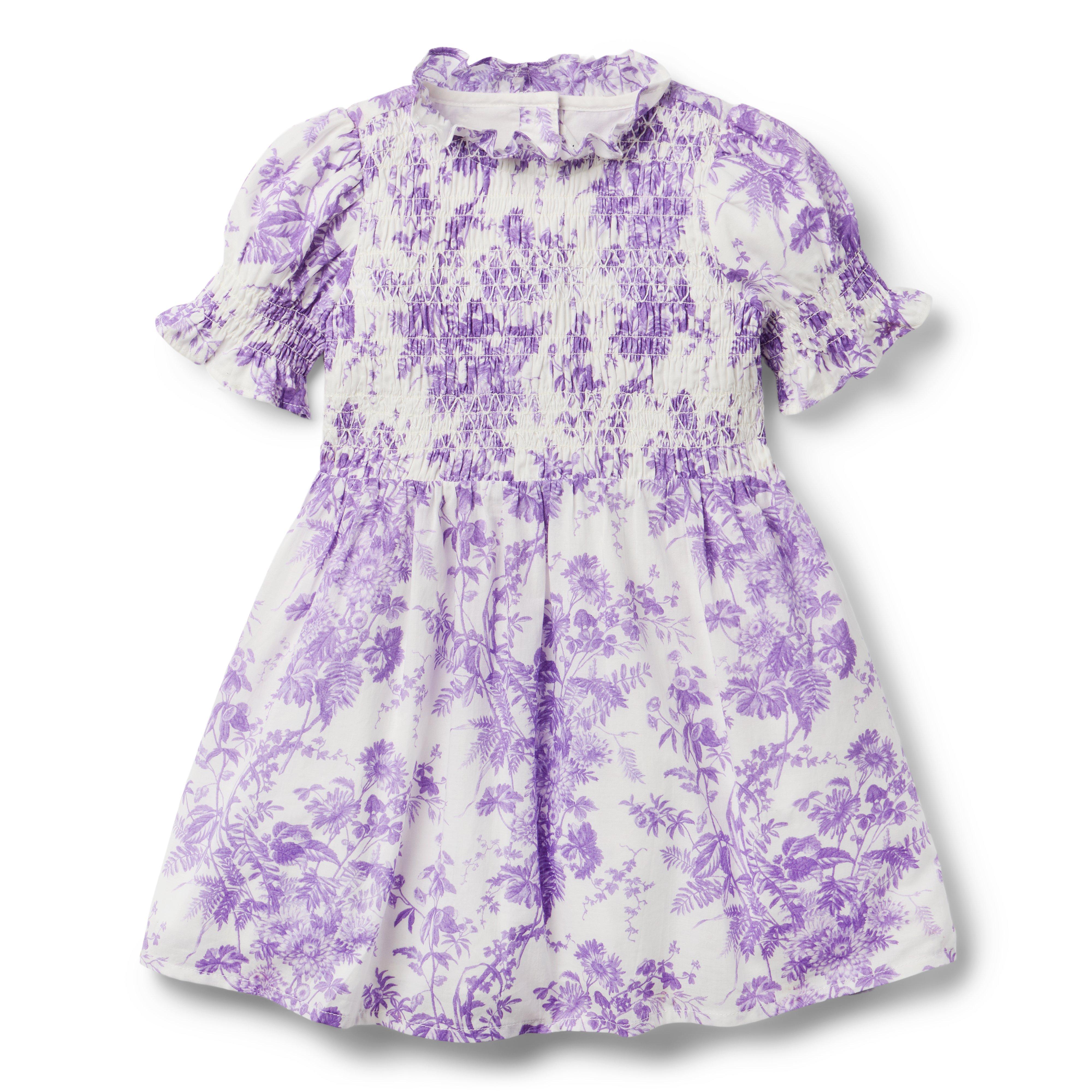 Floral Toile Smocked Dress
