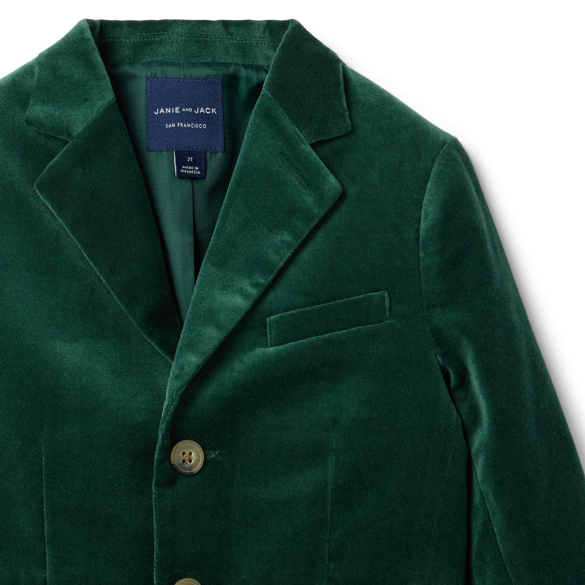 Boy Pine Green The Velvet Party Blazer by Janie and Jack