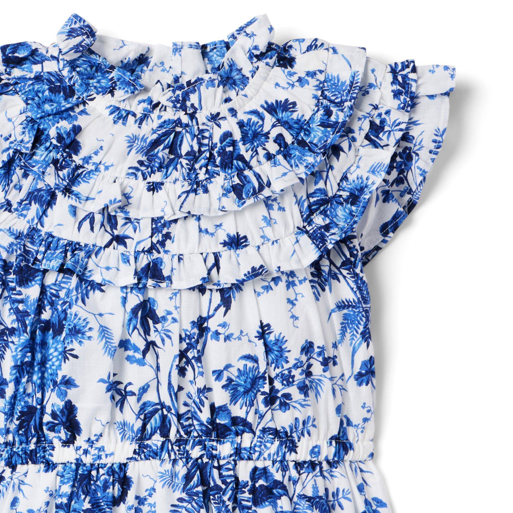 Floral Toile Ruffle Dress image number 3