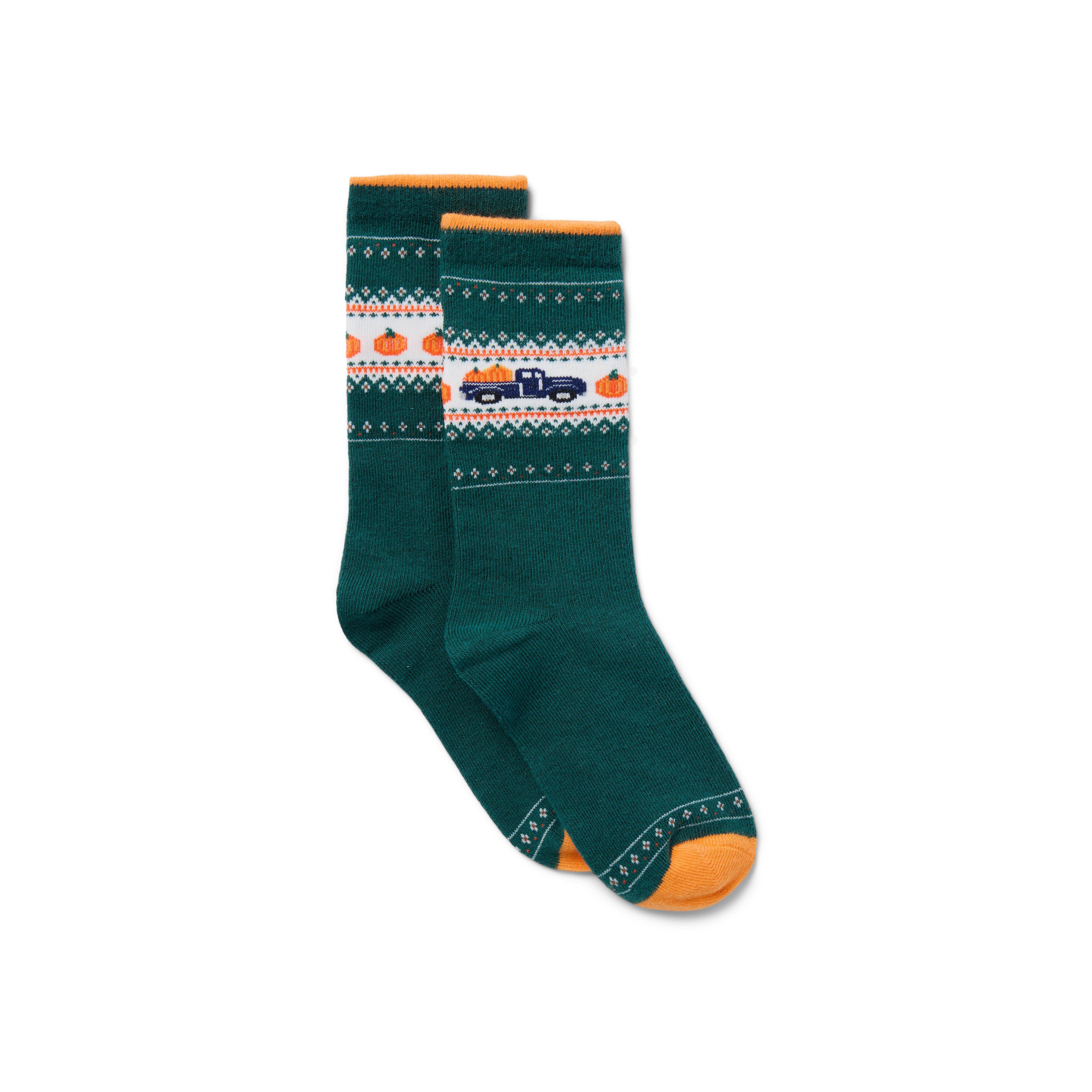 Pumpkin Fair Isle Sock image number 0