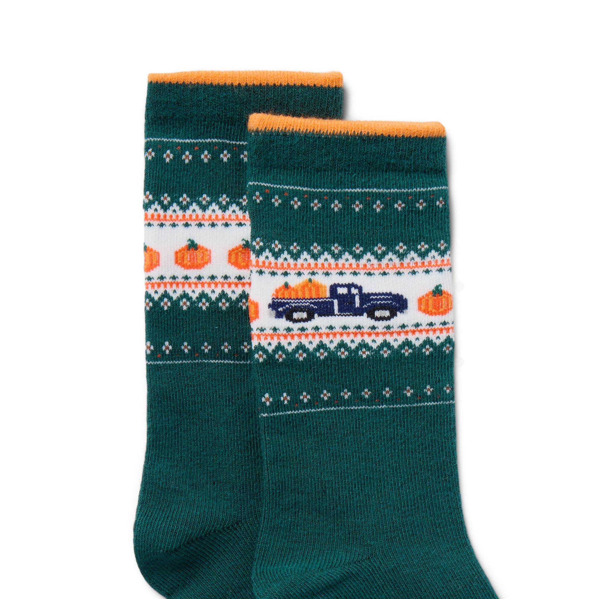 Pumpkin Fair Isle Sock image number 1