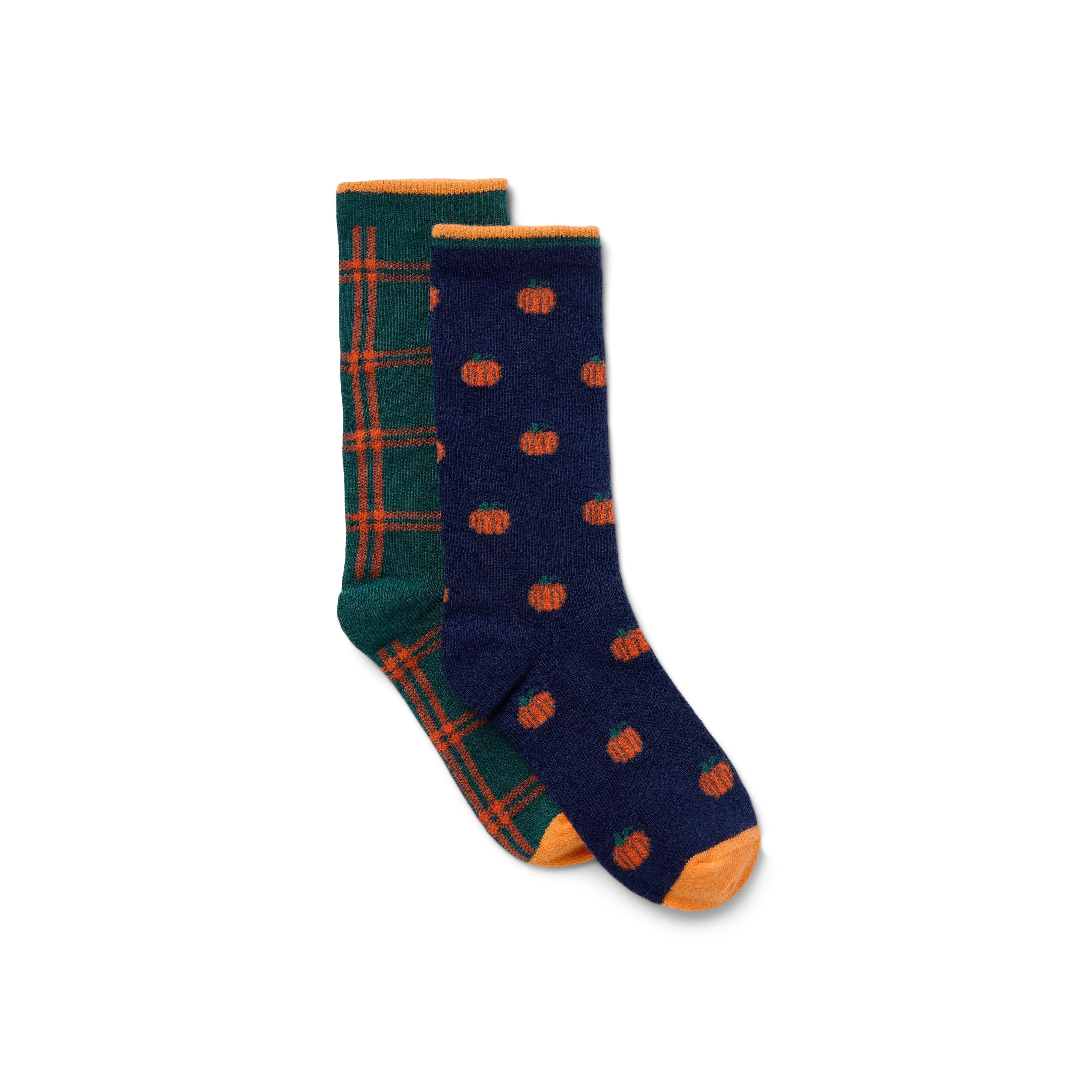 Pumpkin And Plaid Sock 2-Pack