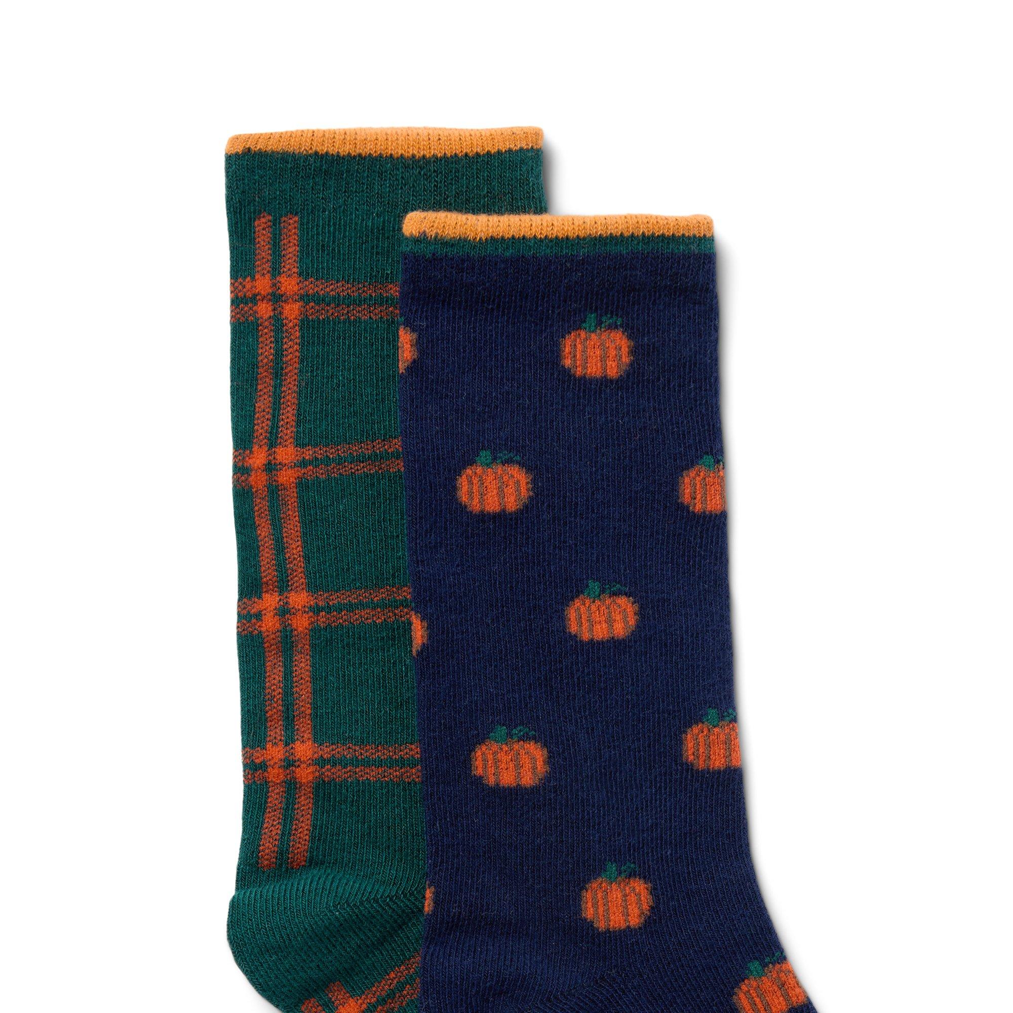 Pumpkin And Plaid Sock 2-Pack image number 1