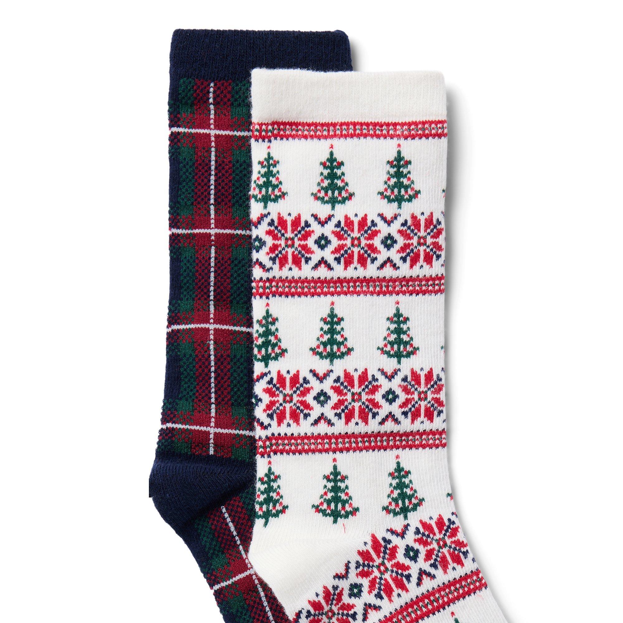 Fair Isle And Tartan Sock 2-Pack image number 1