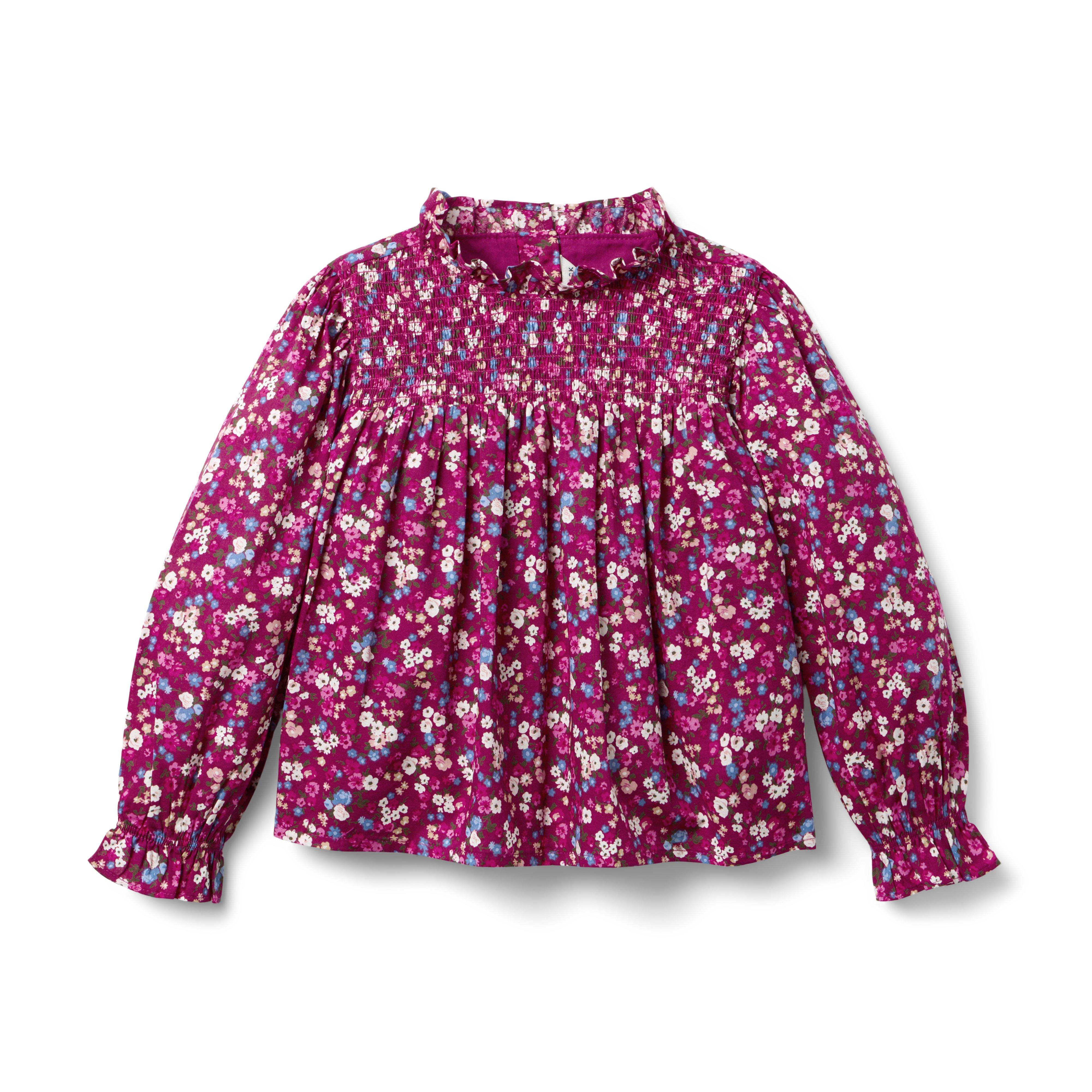 Ditsy Floral Smocked Ruffle Top image number 0