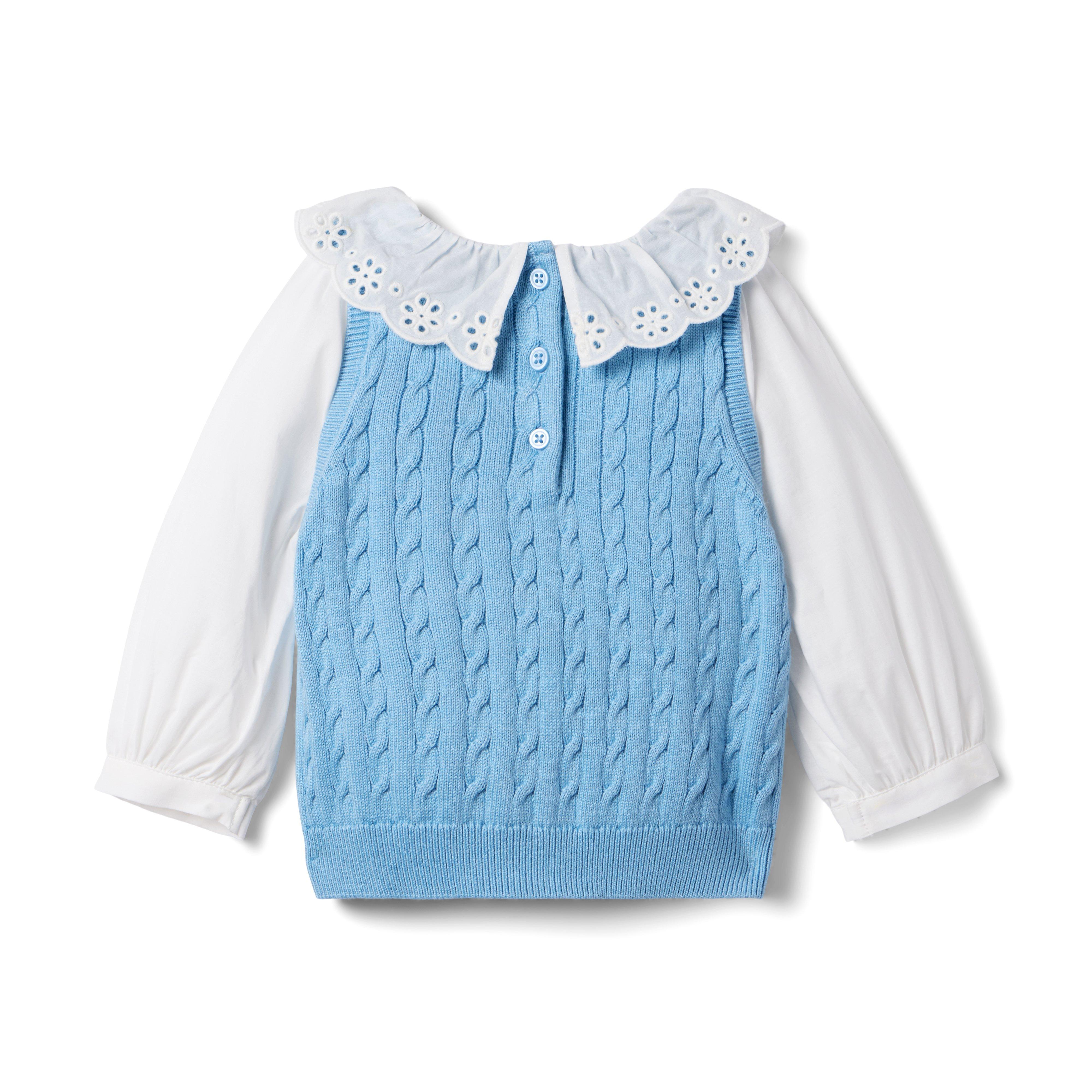 Eyelet Collar Sweater Top image number 1
