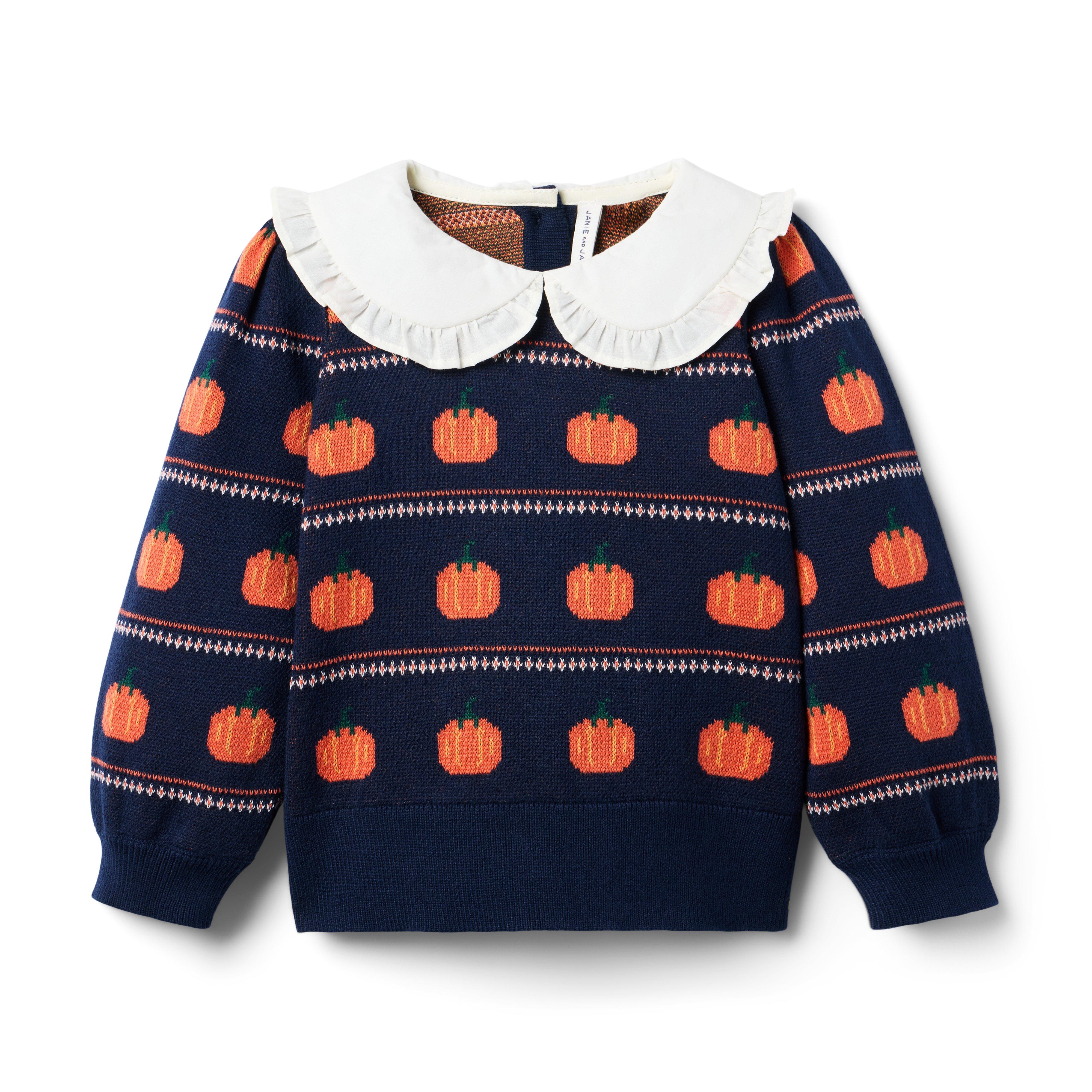 Pumpkin Fair Isle Collared Sweater