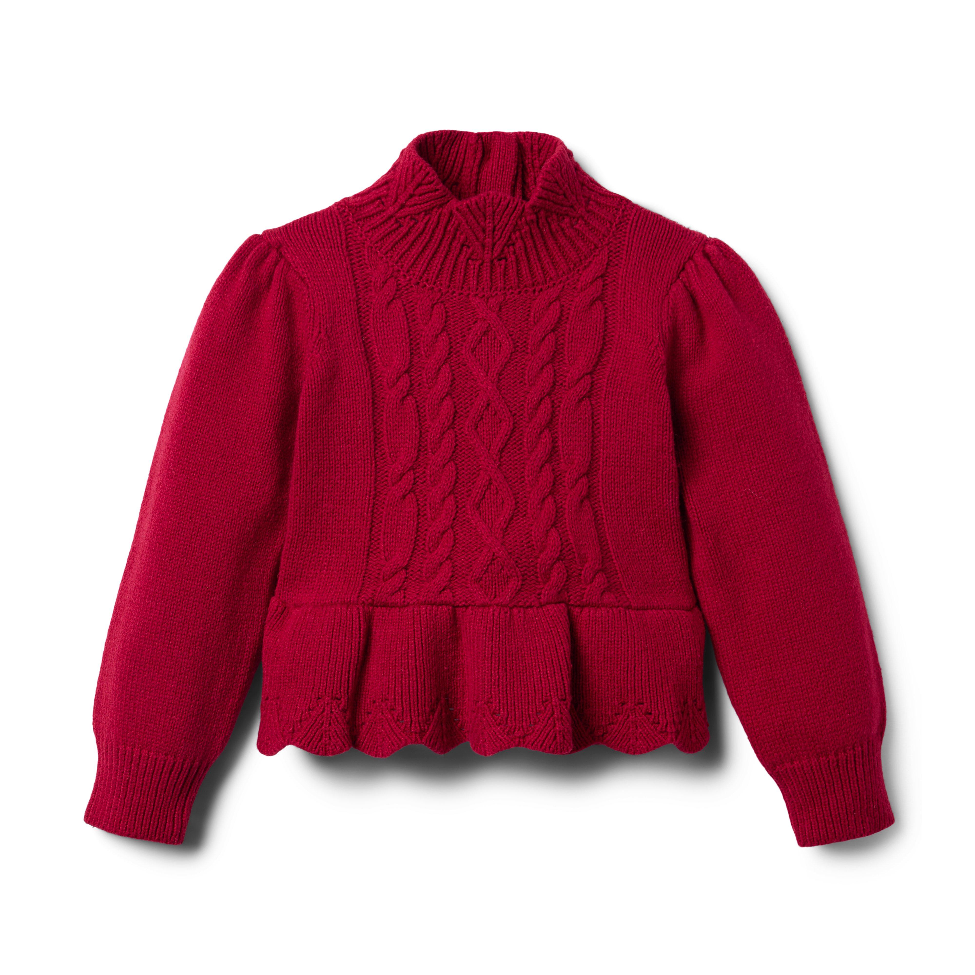 Cable Knit Ruffle Sweater image number 0