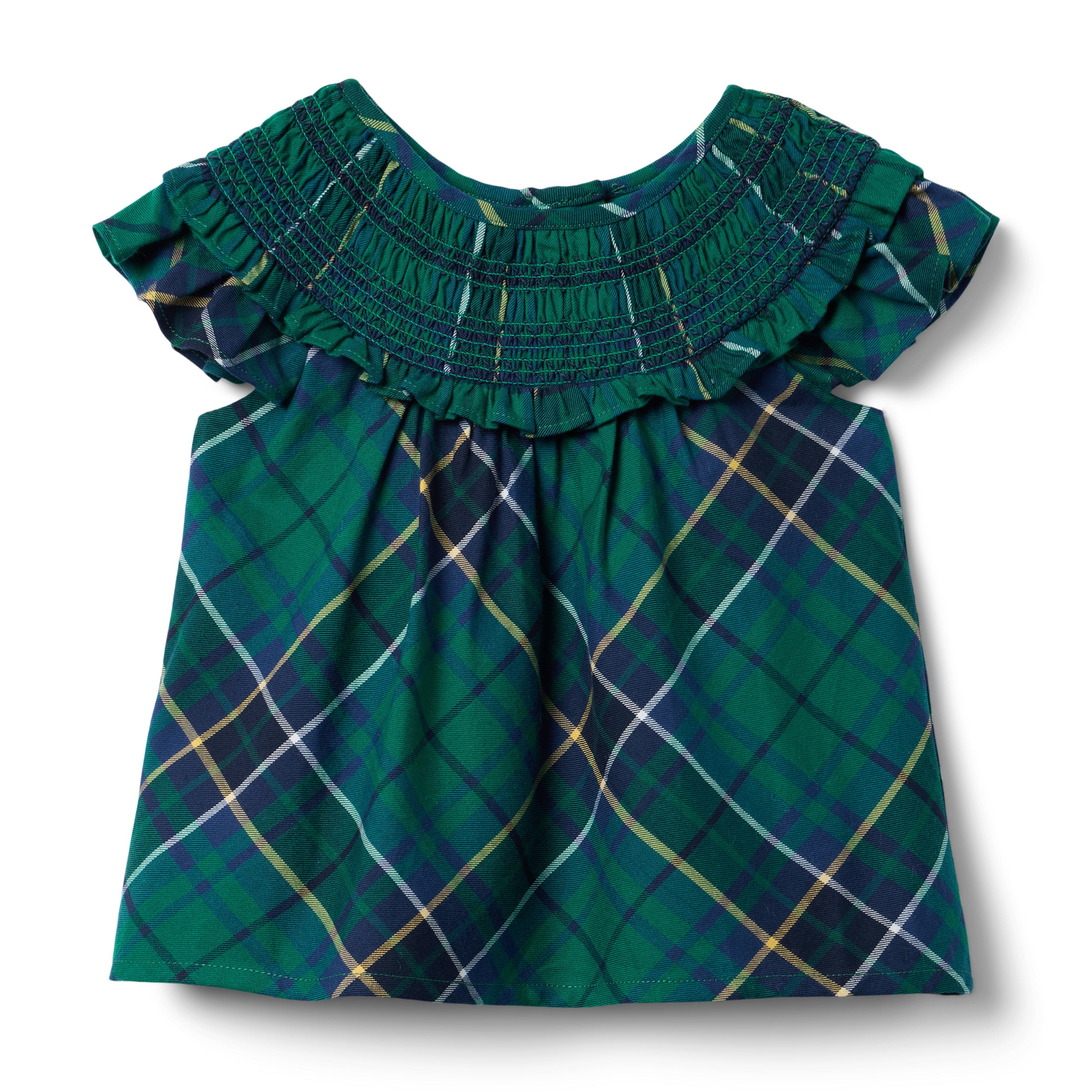 The Tartan Smocked Ruffle Top