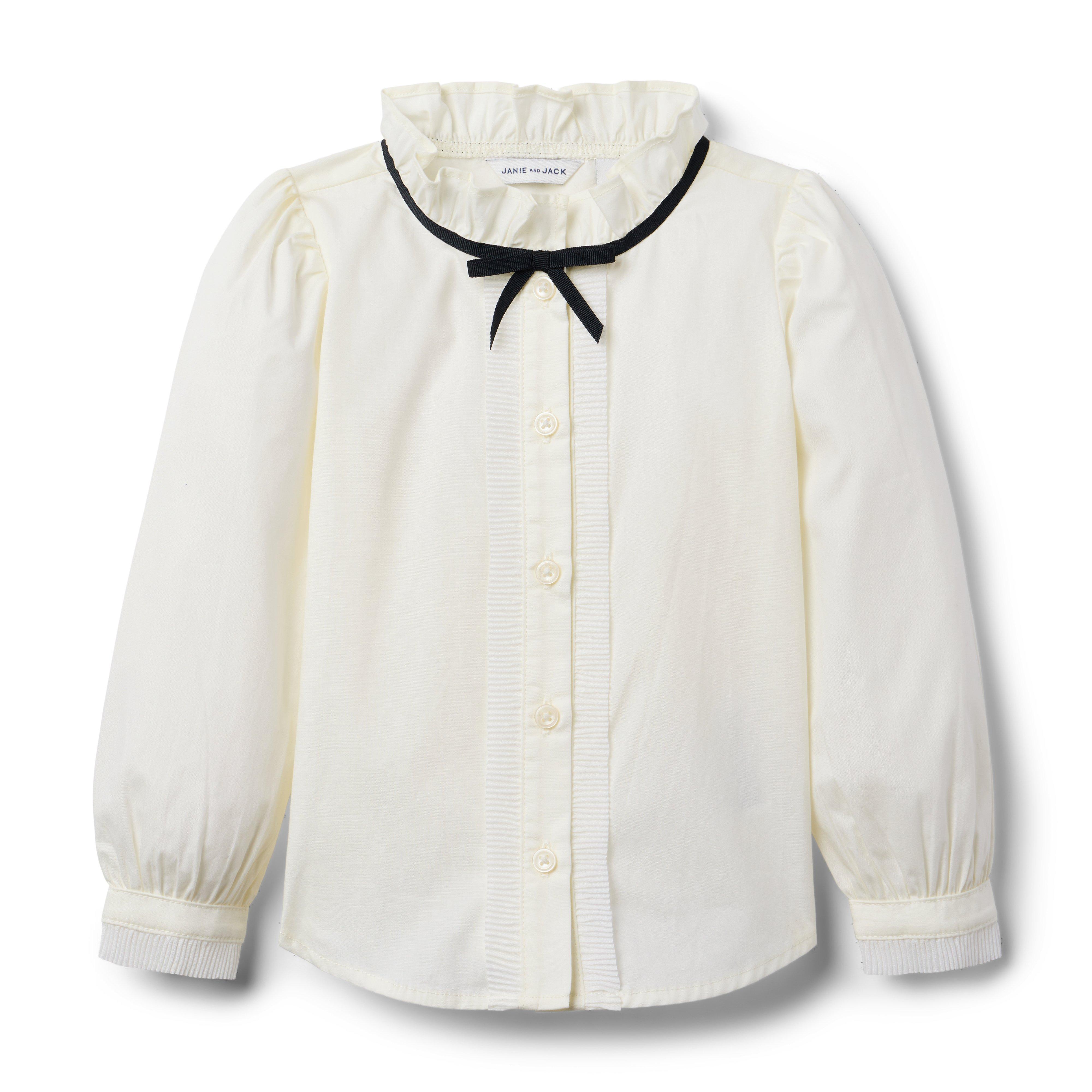 Pleated Trim Ruffle Top image number 0
