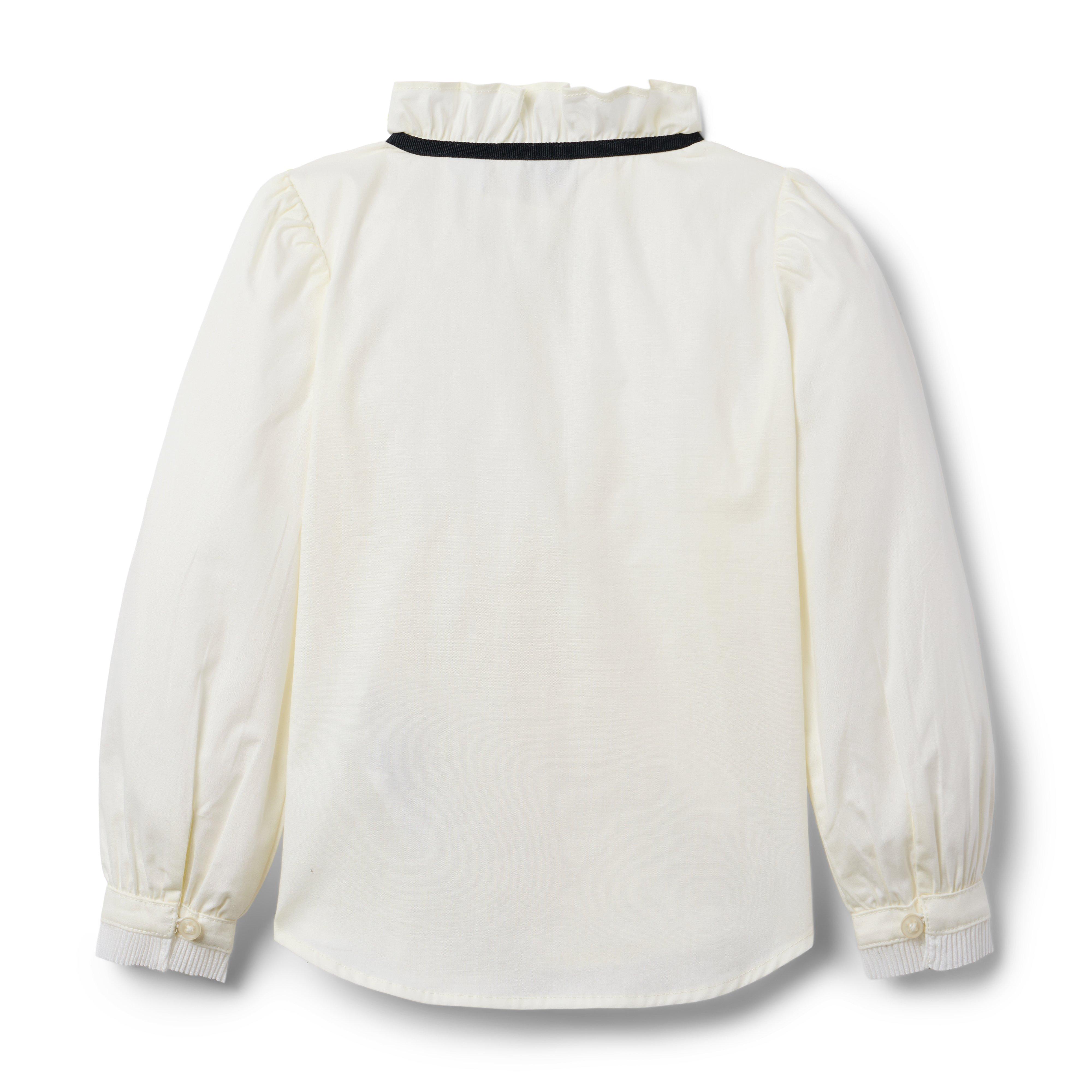 Pleated Trim Ruffle Top image number 1