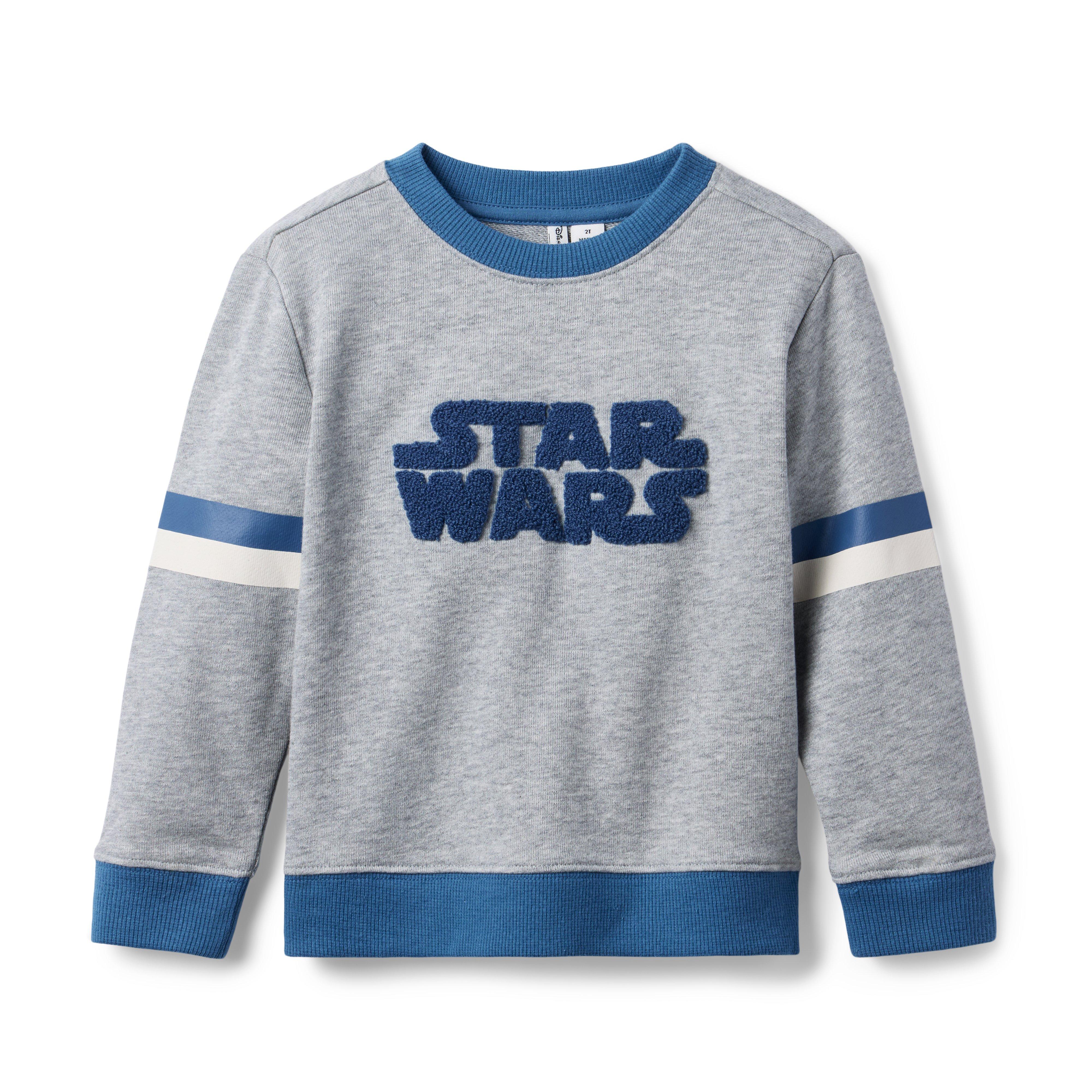 Boy Classic Grey Heather STAR WARS Striped Sleeve Sweatshirt by Janie and Jack