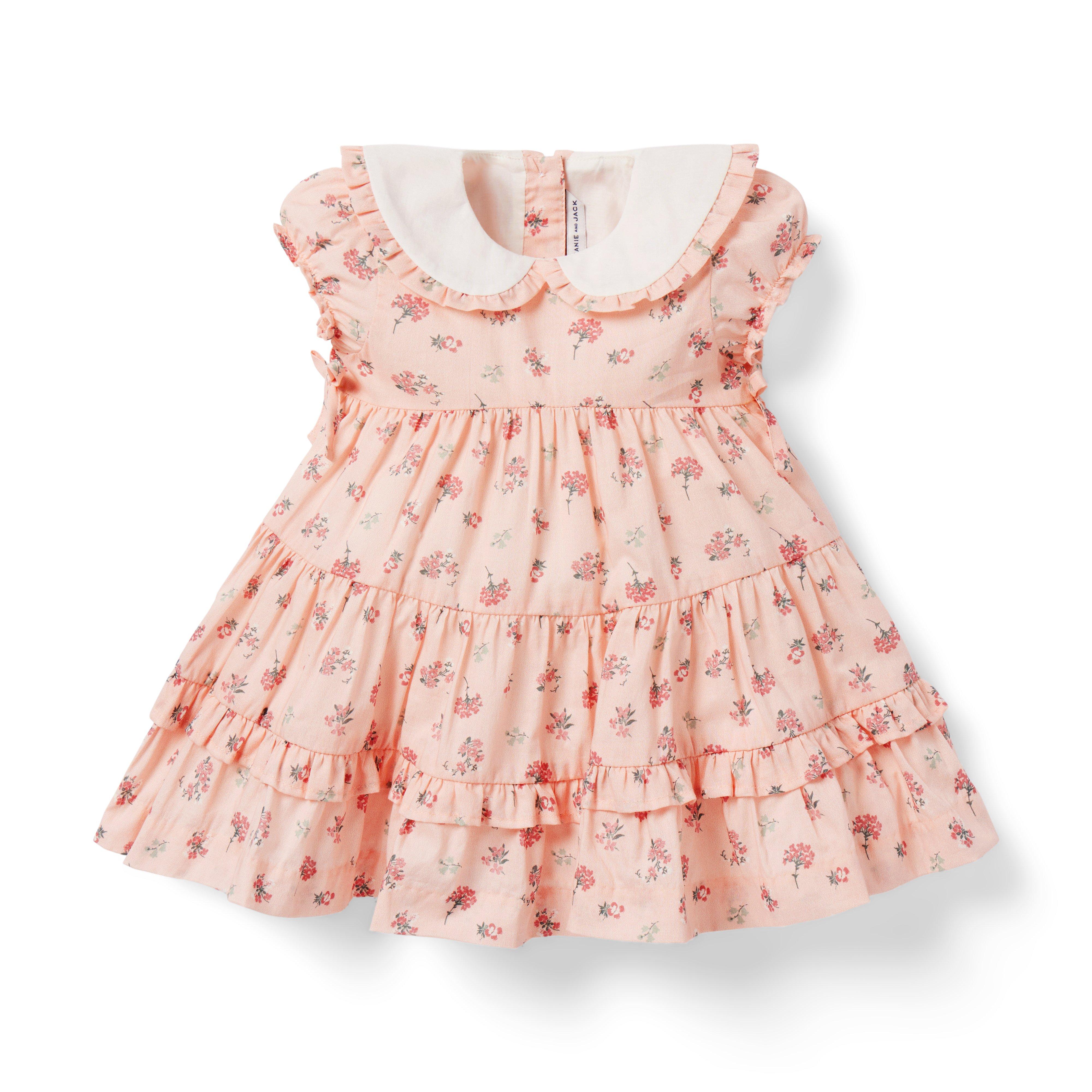 Newborn Soft Pink Ditsy Floral Baby Ditsy Floral Collared Dress by Janie and Jack