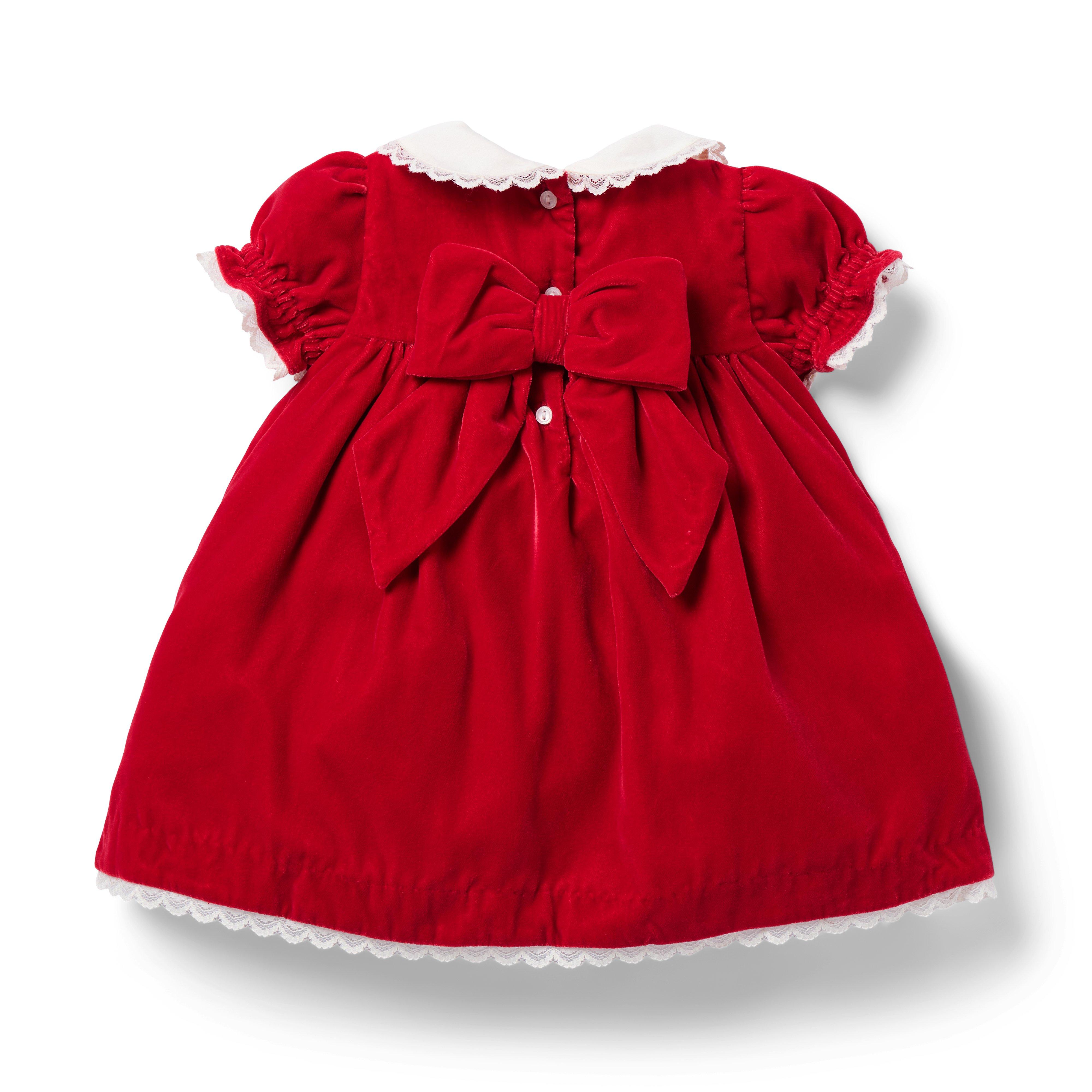 Newborn Holiday Red The Velvet Collared Baby Dress by Janie and Jack