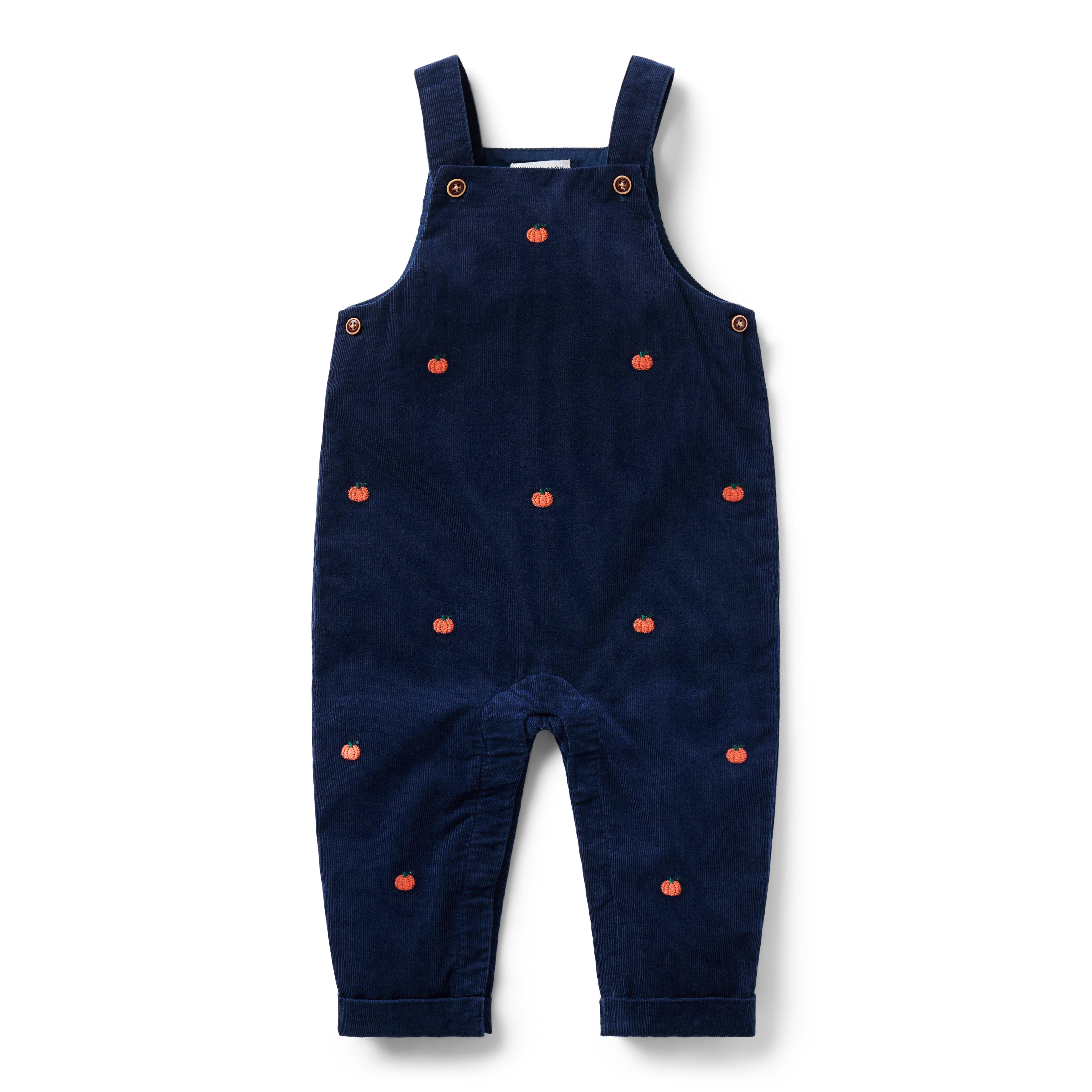 Baby Embroidered Pumpkin Corduroy Overall image number 0