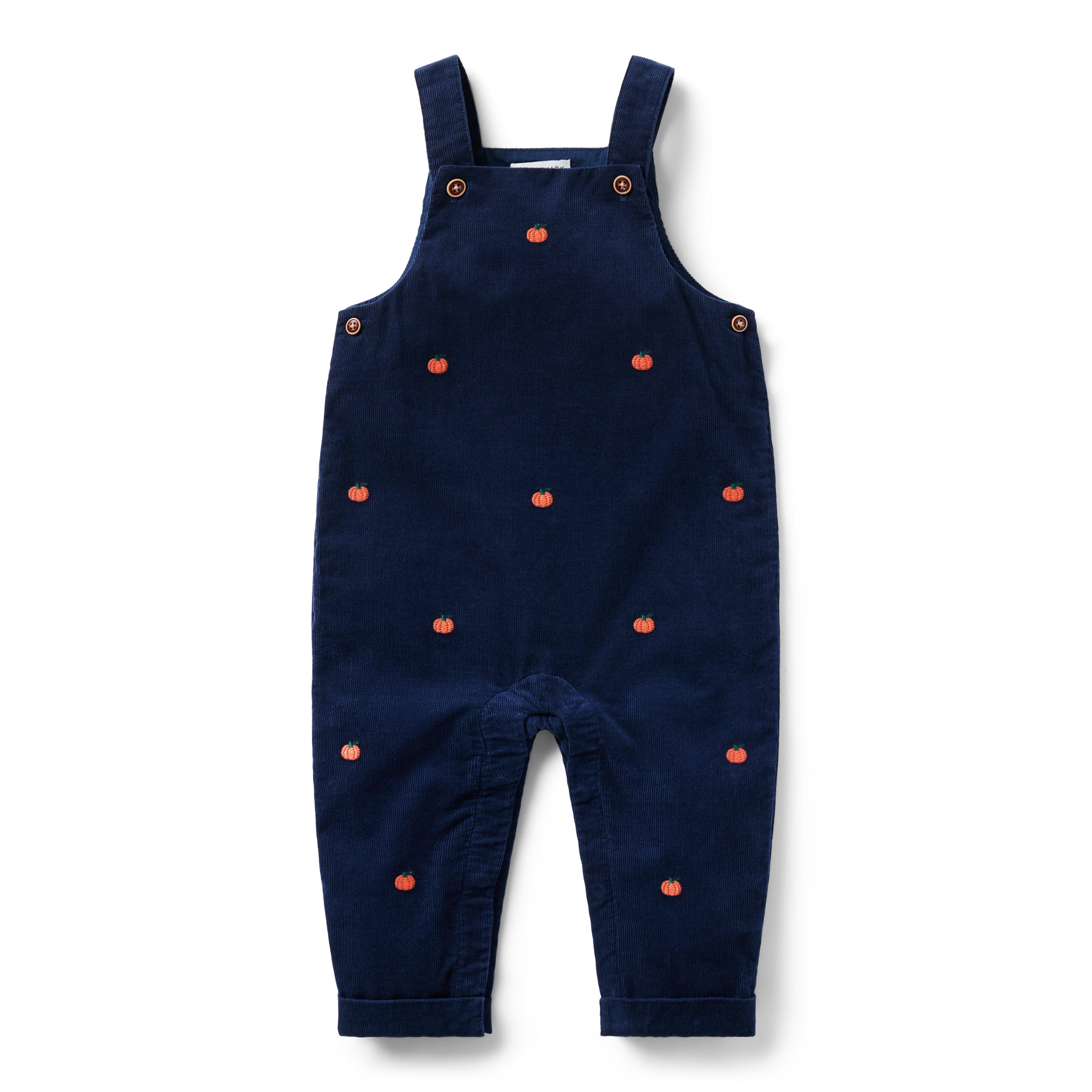 Baby Embroidered Pumpkin Corduroy Overall